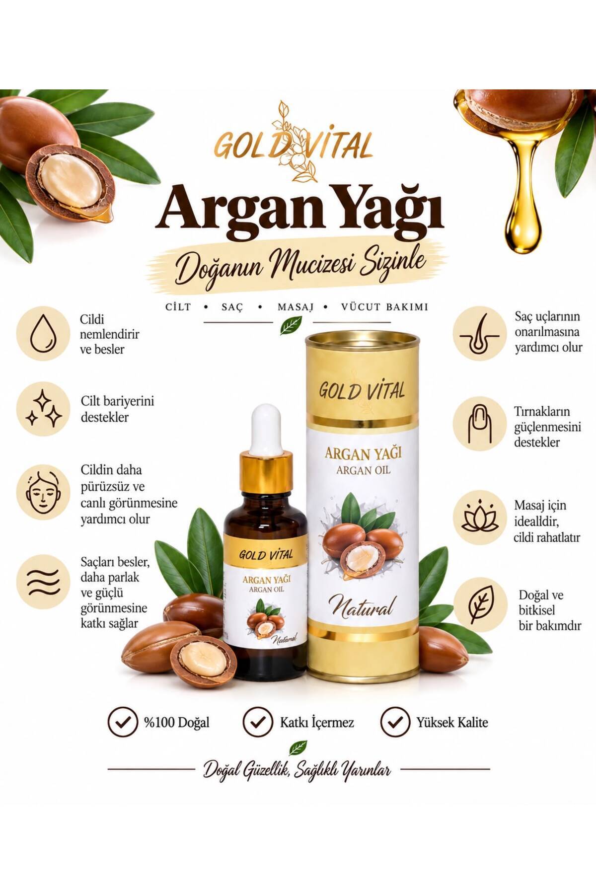 روغن آرگان - روغن مراقبت از مو، روغن مراقبت طبیعی مرطوب کننده برای صورت، پوست و بدن 50 میلی لیتر — 031 — تصویر 2 از 2