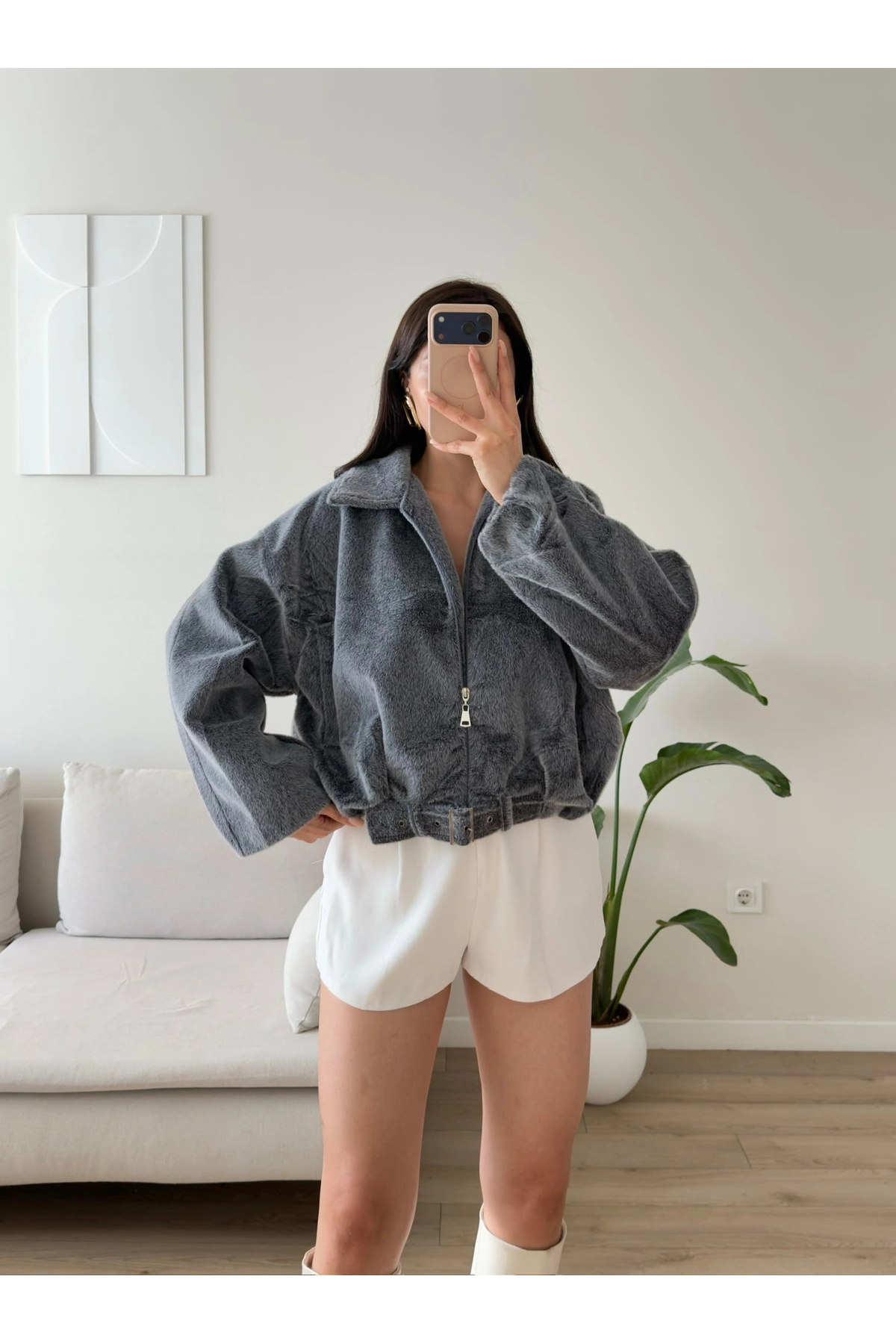 Zoom Butik Fox Bomber Mont - FÜME görsel 3