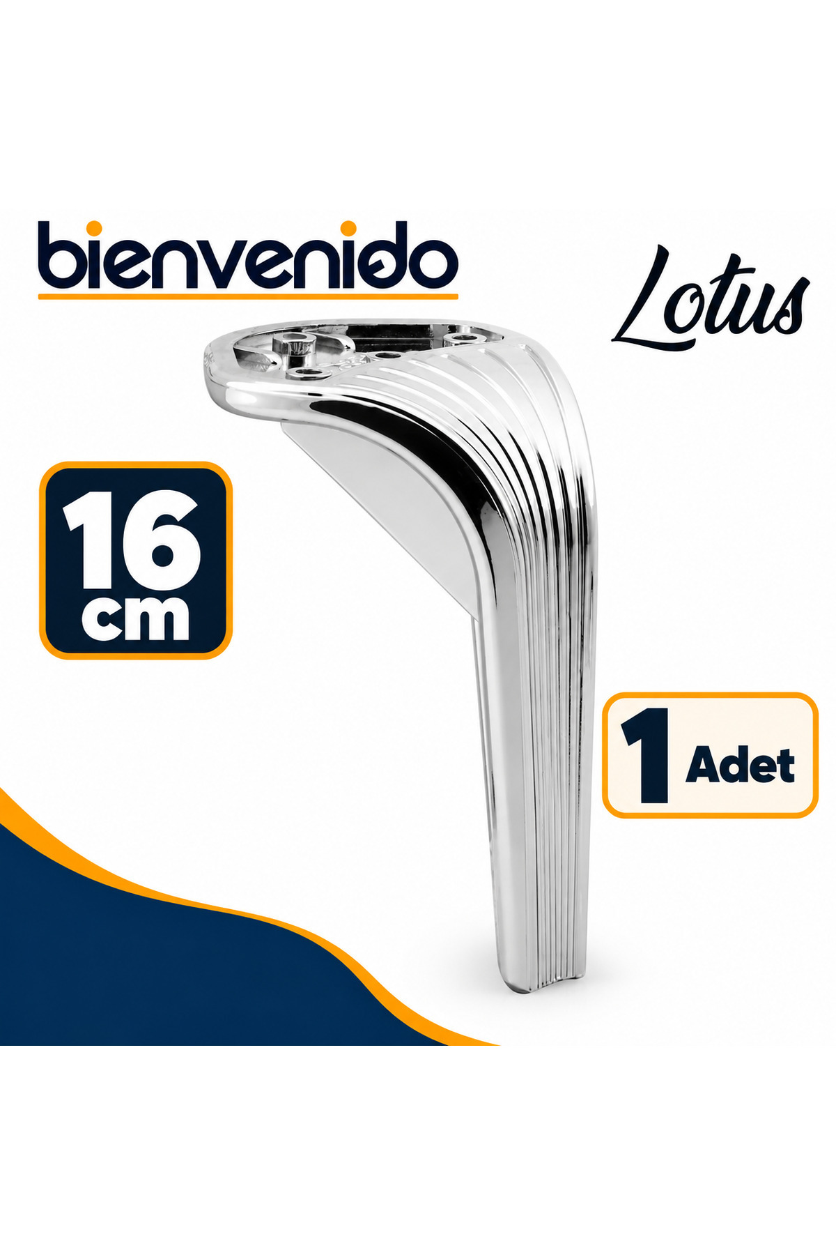Lotus Krom 16 cm Lüks Mobilya Ayağı Kanepe Sehpa Tv Ünitesi Koltuk Parlak Krom Baza Ayakları