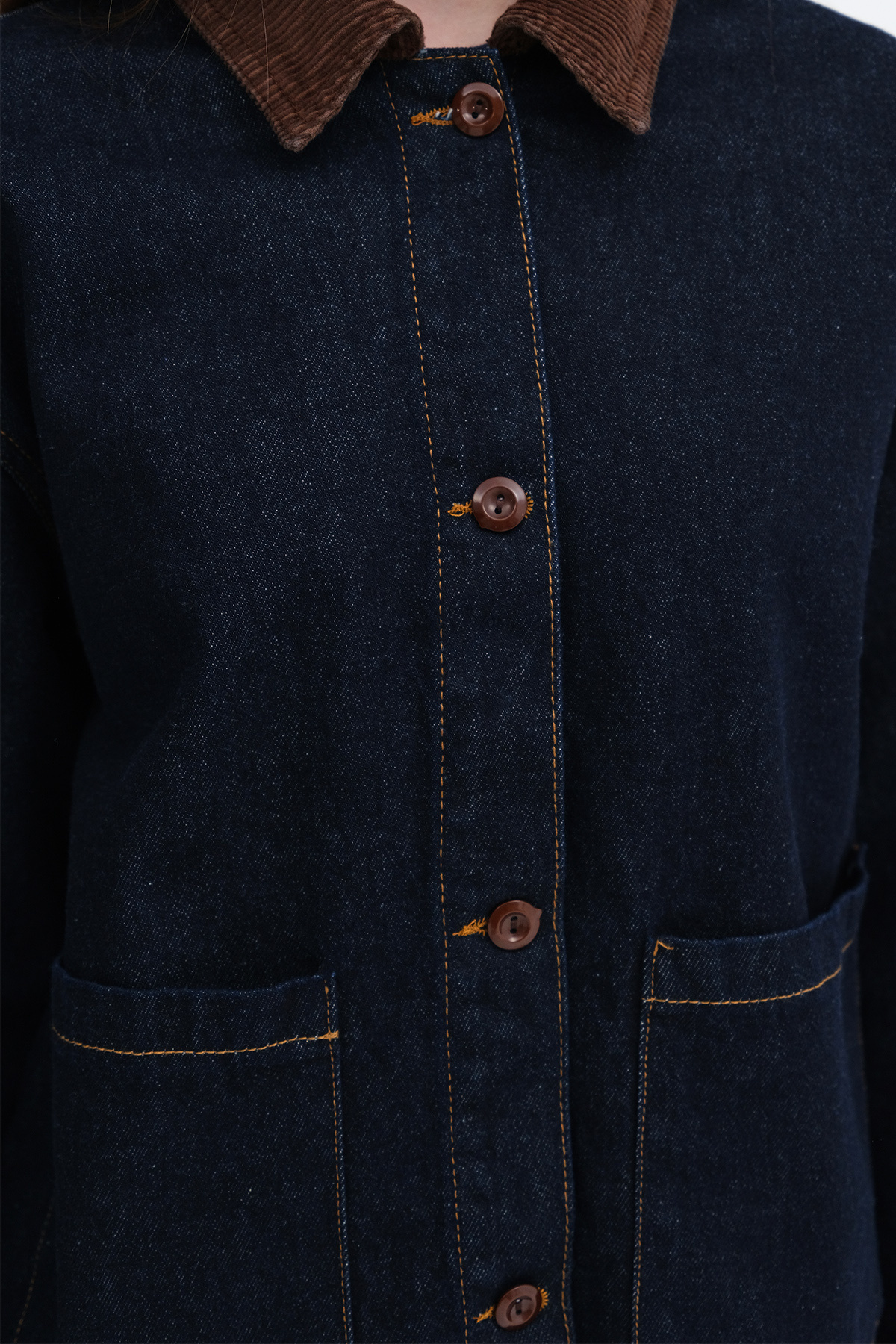 Addax Kadife Yaka Cepli Denim Ceket C26004 görsel 3
