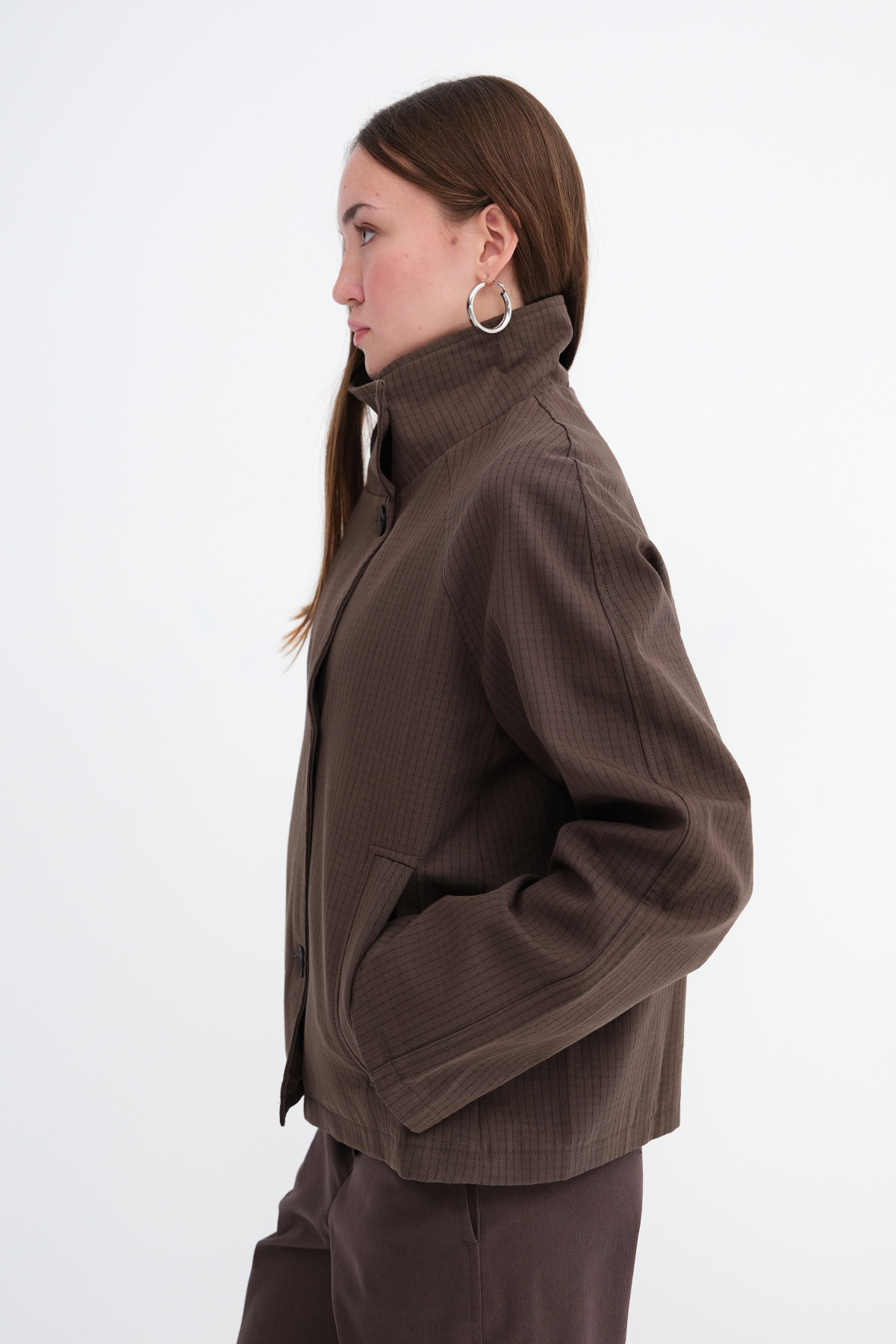 Addax Ekoseli Trençkot TR7836 görsel 2