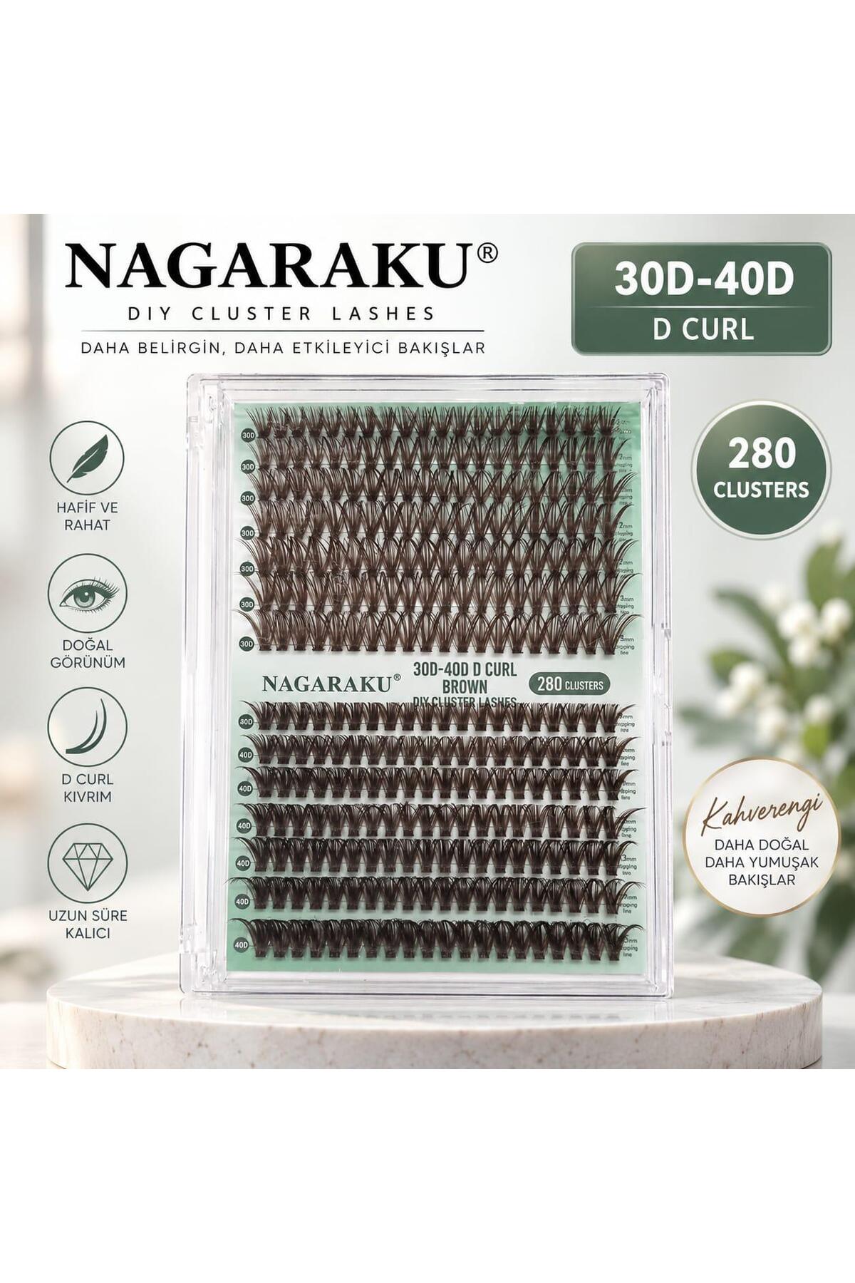 Nagaraku Takma Kirpik Çeşitleri Varyantlı 53 Model — بژ GZLNAGA1