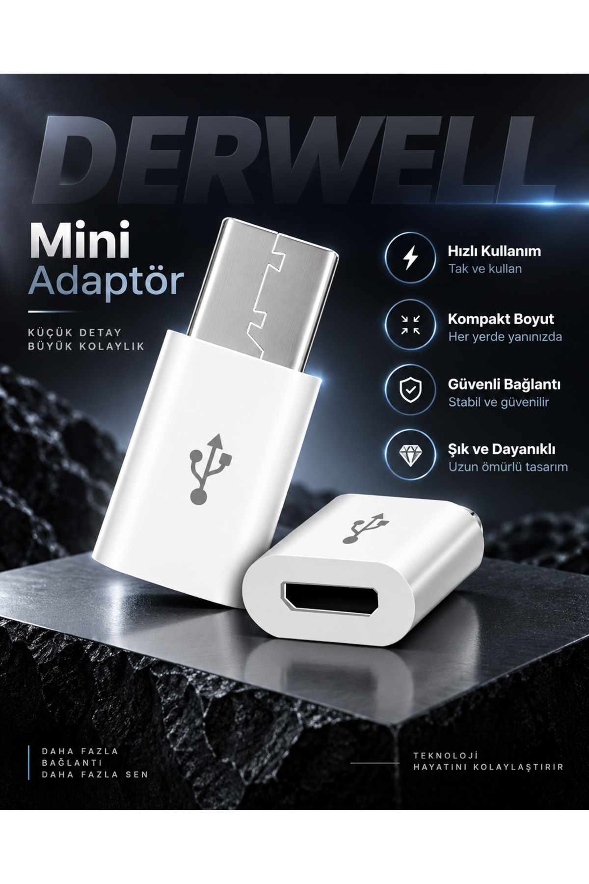 Micro USB to Type-C Dönüştürücü Adaptör - Eski Android Kablolarını Yeni Nesil Type-C Girişli Telefon ve Tabletler İçin Şarj ve Veri Aktarım Aparatına Çevirici