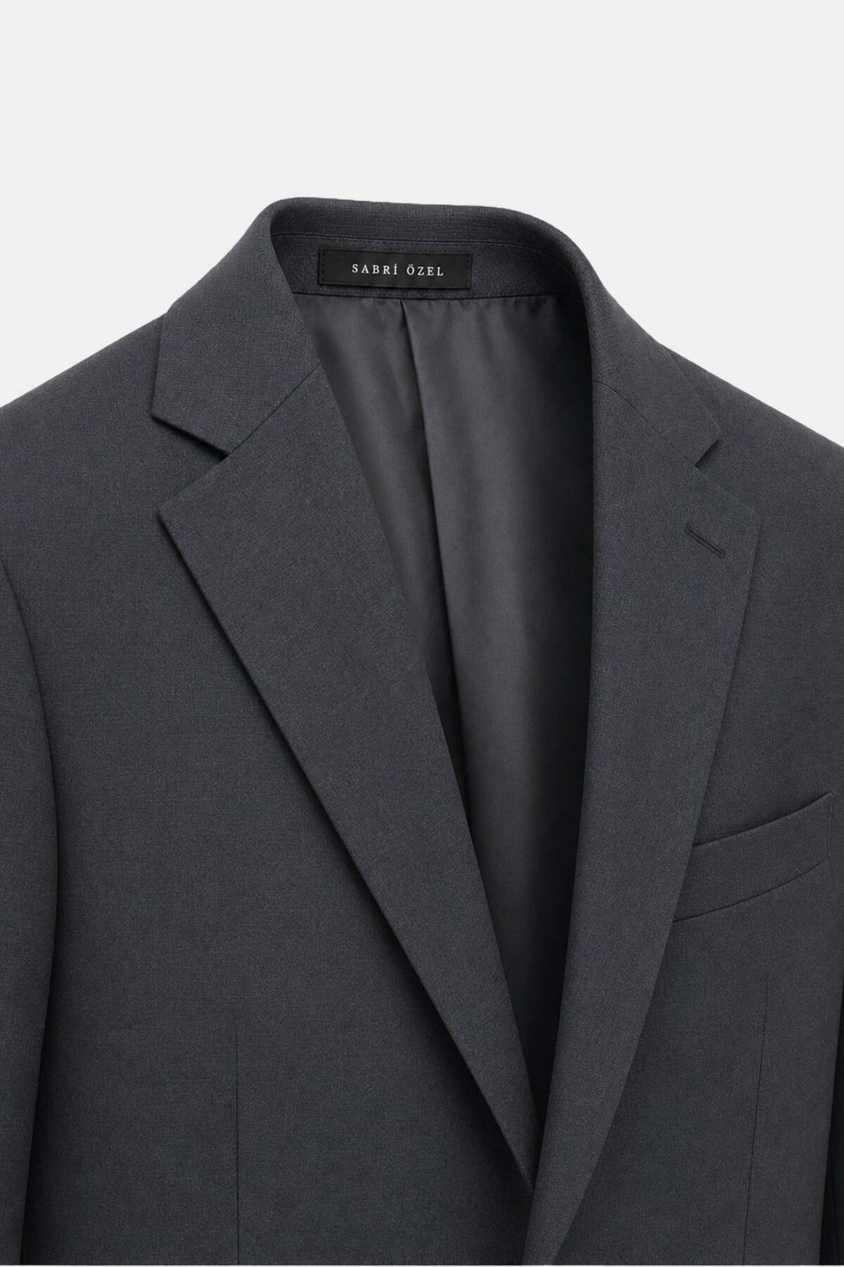 4 Drop Erkek Koyu Gri Dar Kesim Slim Fit Viskon Mono Yaka Takım Elbise — رنگارنگ SSL100006-R095 — تصویر 4 از 7