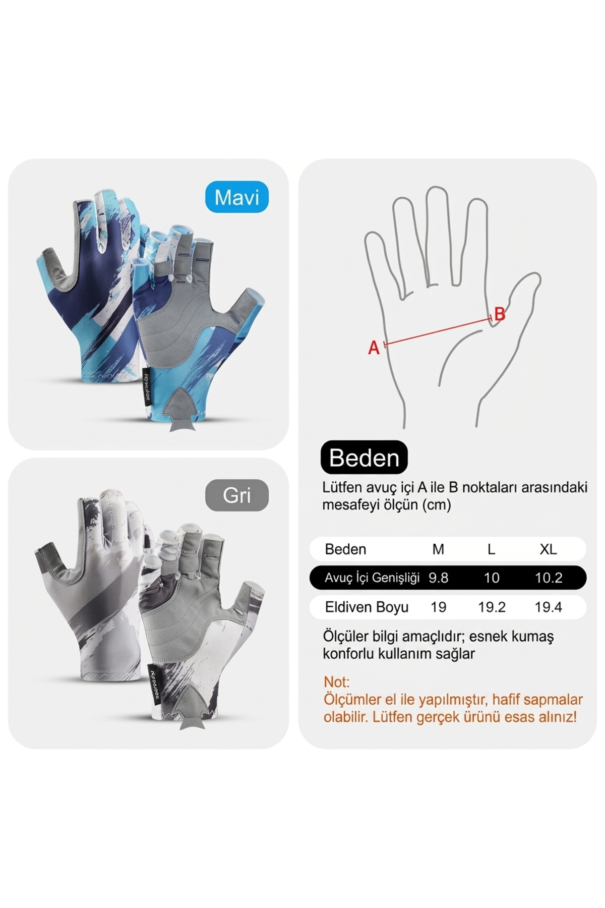 Stavye Parmaksız Balıkçı Eldiveni UV Güneş Korumalı Kaymaz Nefes Alan Hızlı Kuruyan Unisex Outdoor Eldiven görsel 7