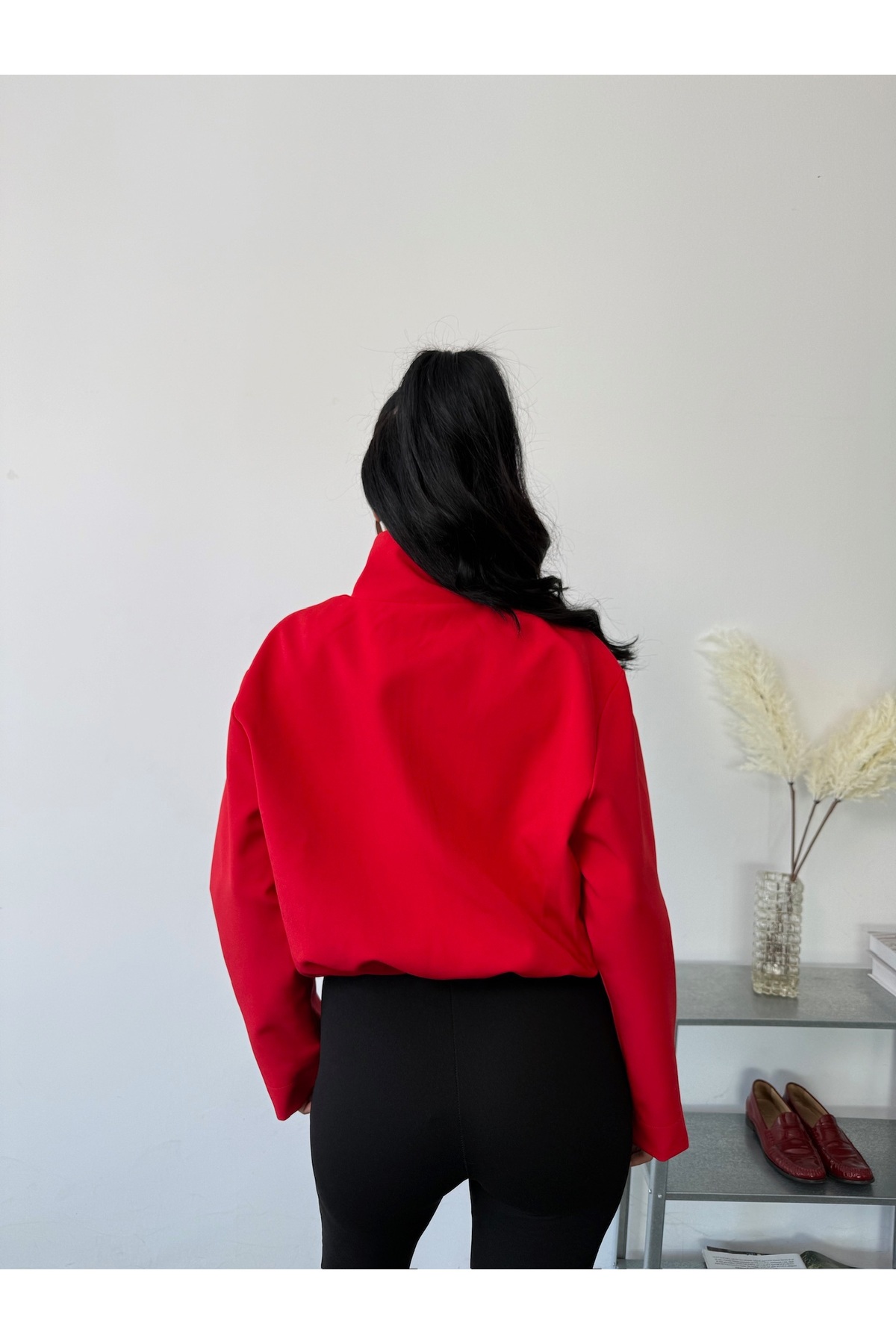 LB Laluna Butik Kadın Oversize Astarlı Bomber Ceket görsel 7