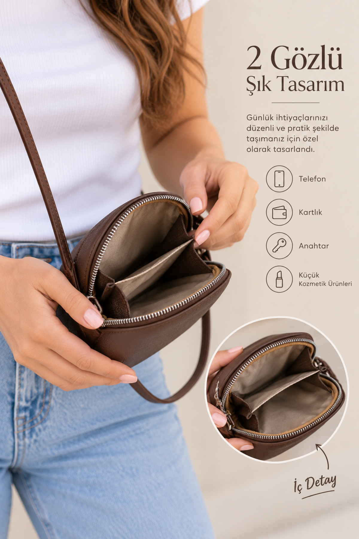 citycenterfashion Kadın Çapraz Telefon Çantası cty-abr-6359B görsel 2