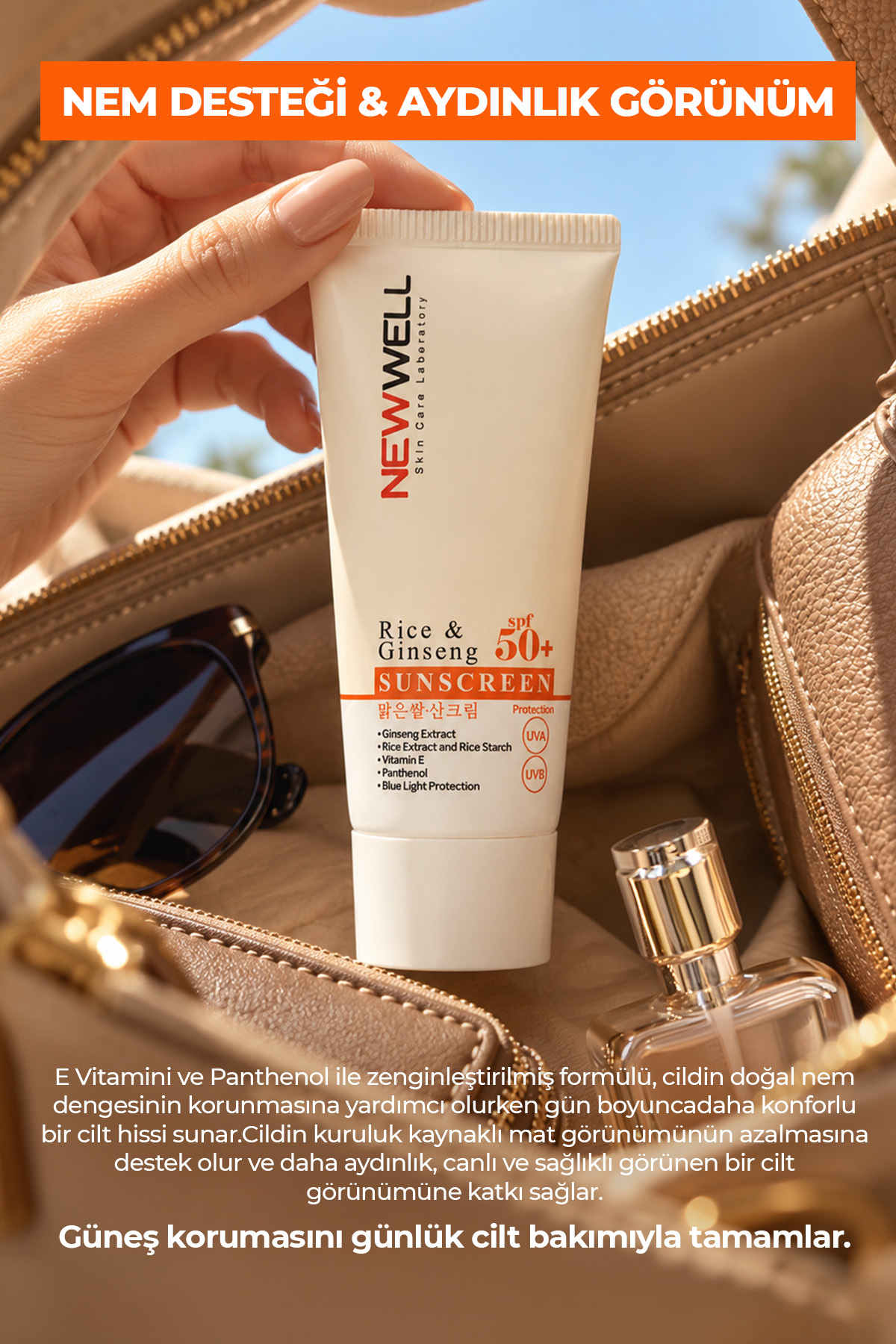 2 Adet Rice & Ginseng Sunscreen Spf50+ Pirinç Özlü Güneş Kremi 50 ML — T11944 — تصویر 5 از 6