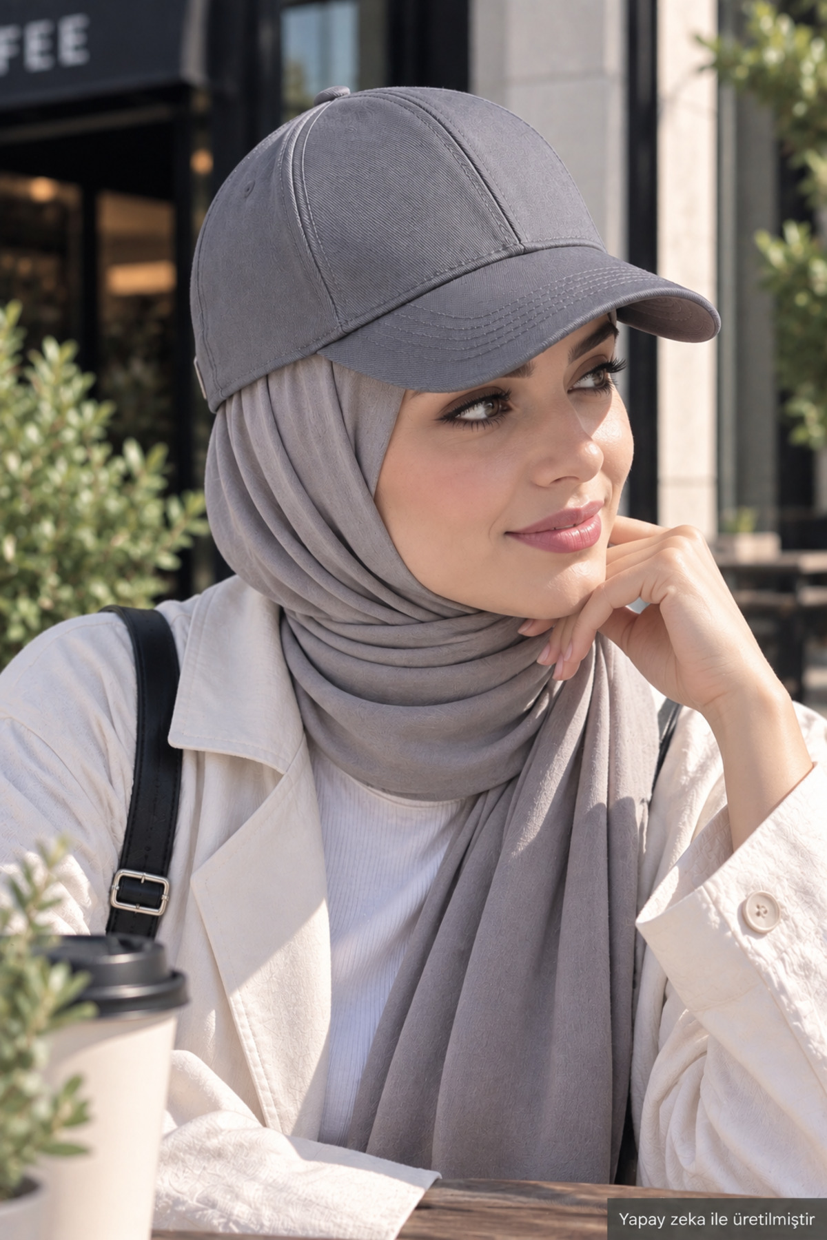 ZERAMİNE Koyu Gri Düz Baseball Şapka Arkası Cırtlı Ayarlanabilir Unisex Kep, Günlük Spor Basic Model Şapka görsel 3