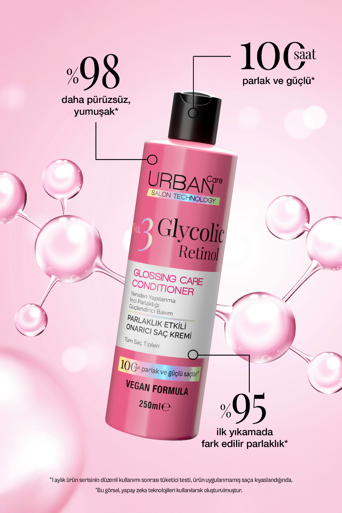 Glycolic Retinol Parlaklık Etkili Onarıcı Saç Bakım Kremi-250ml-Gloss — 8680690712753 — تصویر 6 از 9