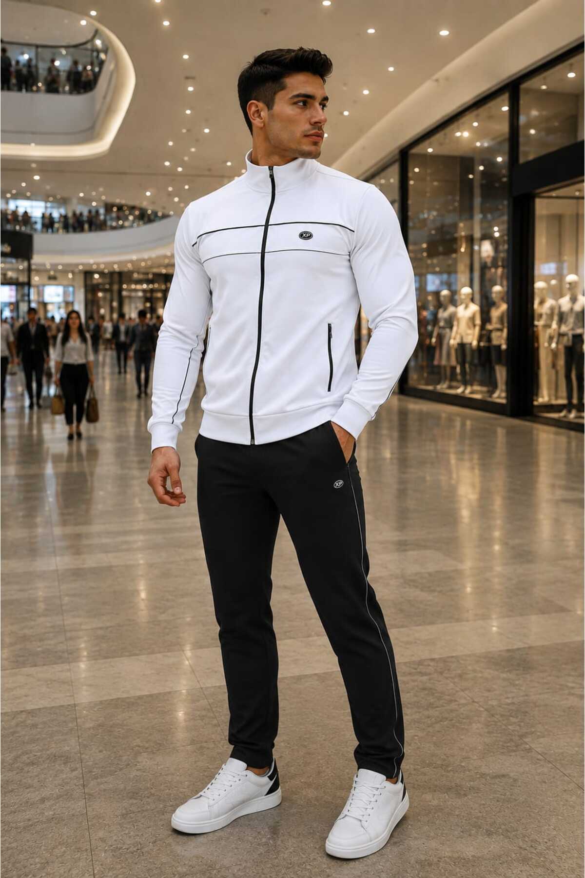 Genel Markalar Erkek Büyük Beden Eşofman Takımı 2XL-5XL Siyah Dalgıç Kumaş — سفید TYCCB09CFF8F3A62A9ECF7200