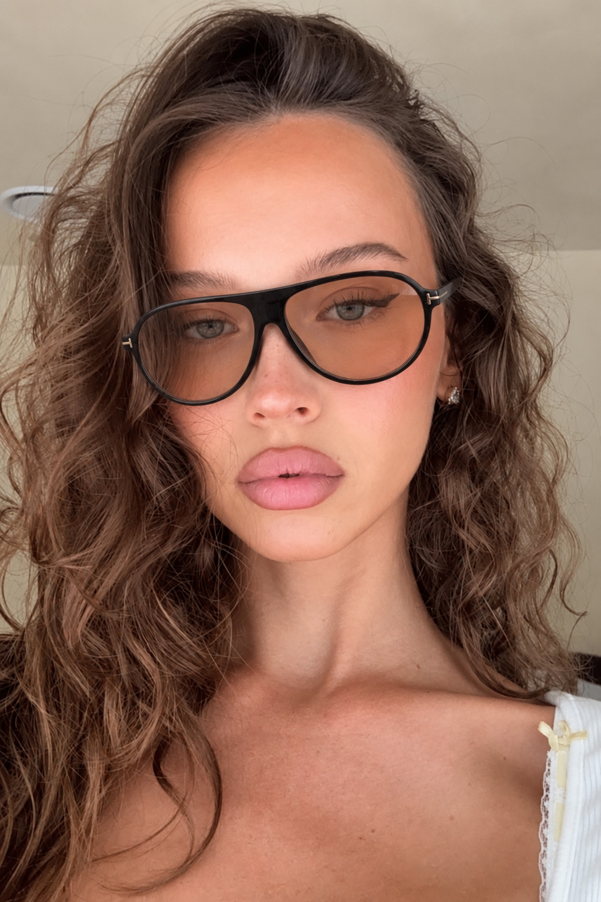 Goldmine Unisex Tina Aviator Güneş Gözlüğü UV400 Siyah Nude görsel 2