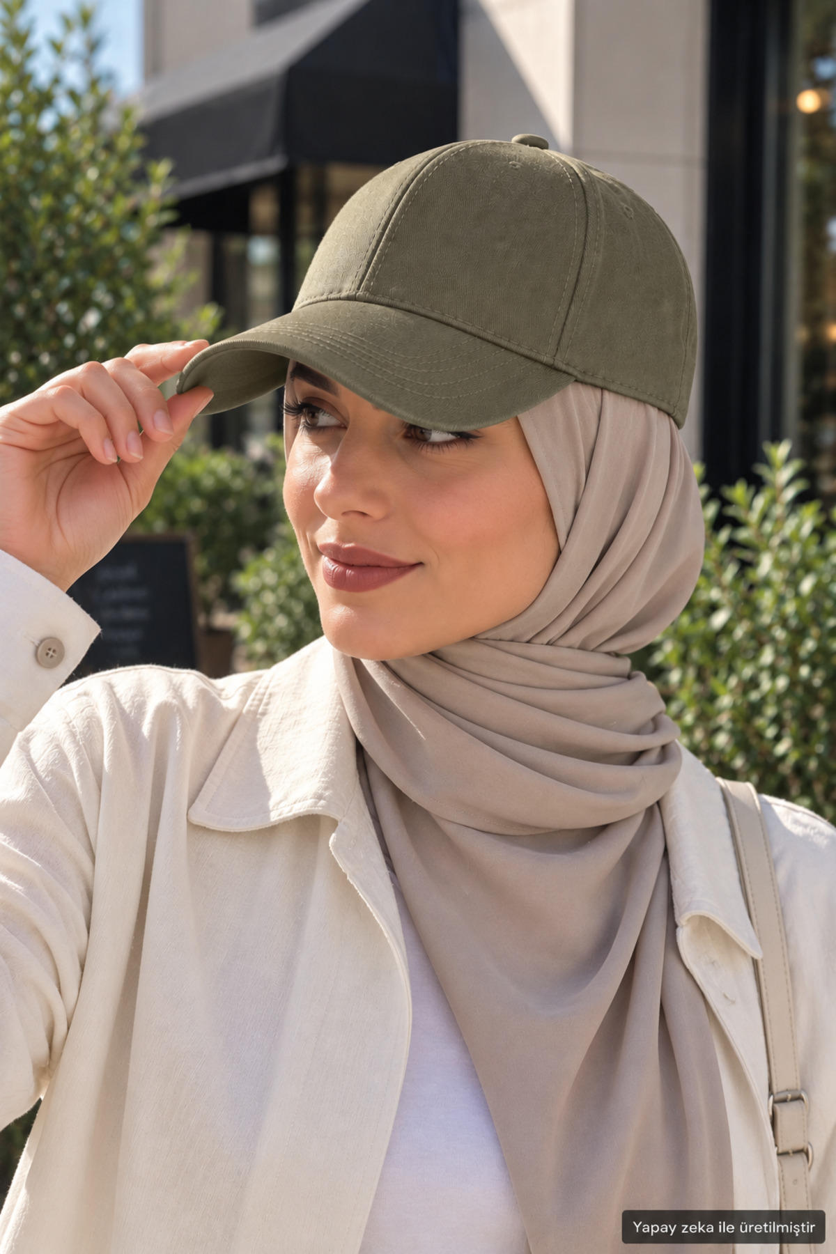 ZERAMİNE Haki Düz Baseball Şapka Arkası Cırtlı Ayarlanabilir Unisex Kep, Günlük Spor Basic Model Şapka görsel 3
