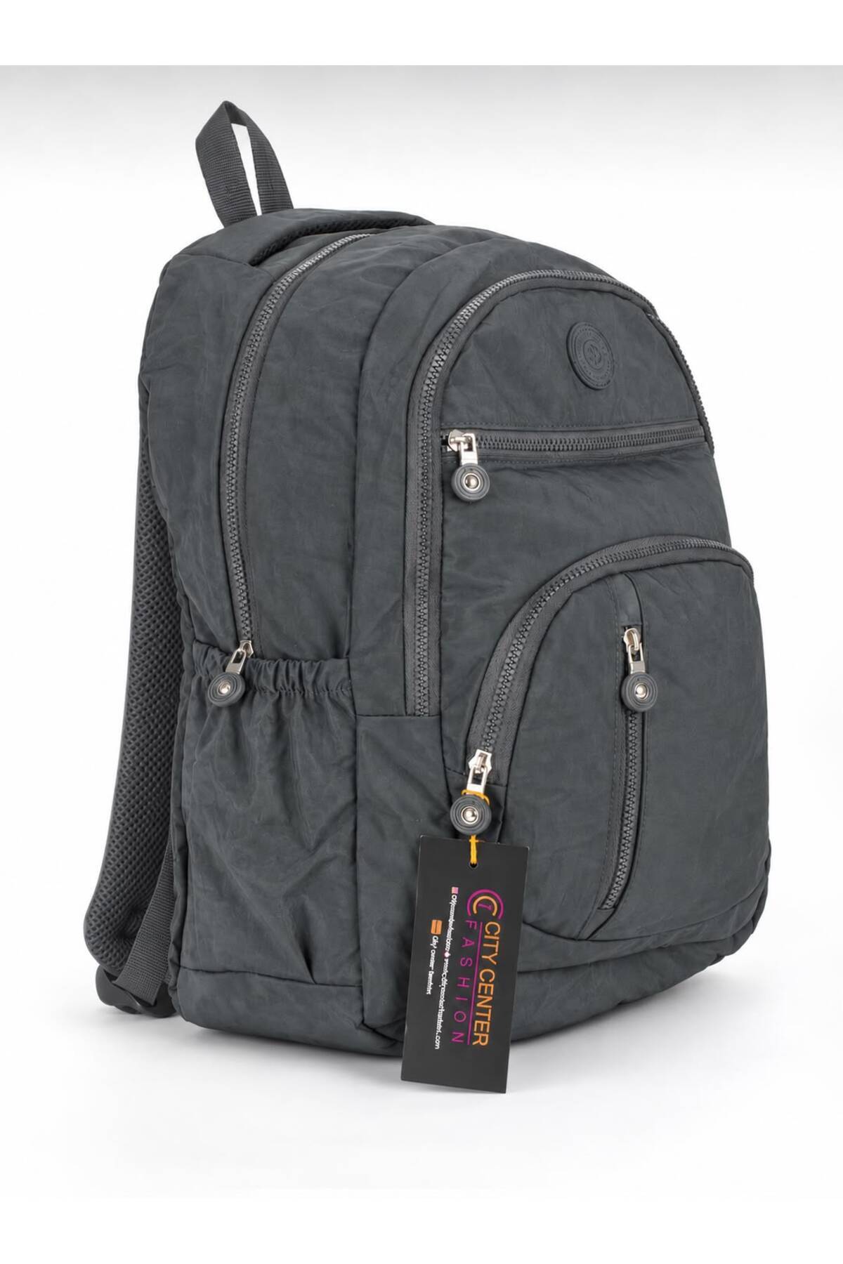 citycenterfashion Unisex Güçlendirilmiş Askı ve Astarıyla Lüx Krinkıl Su Geçirmez Kumaş Büyük Boy cty-lbn-101 Çok Gözlü Okul ve Seyahat Çantası görsel 2