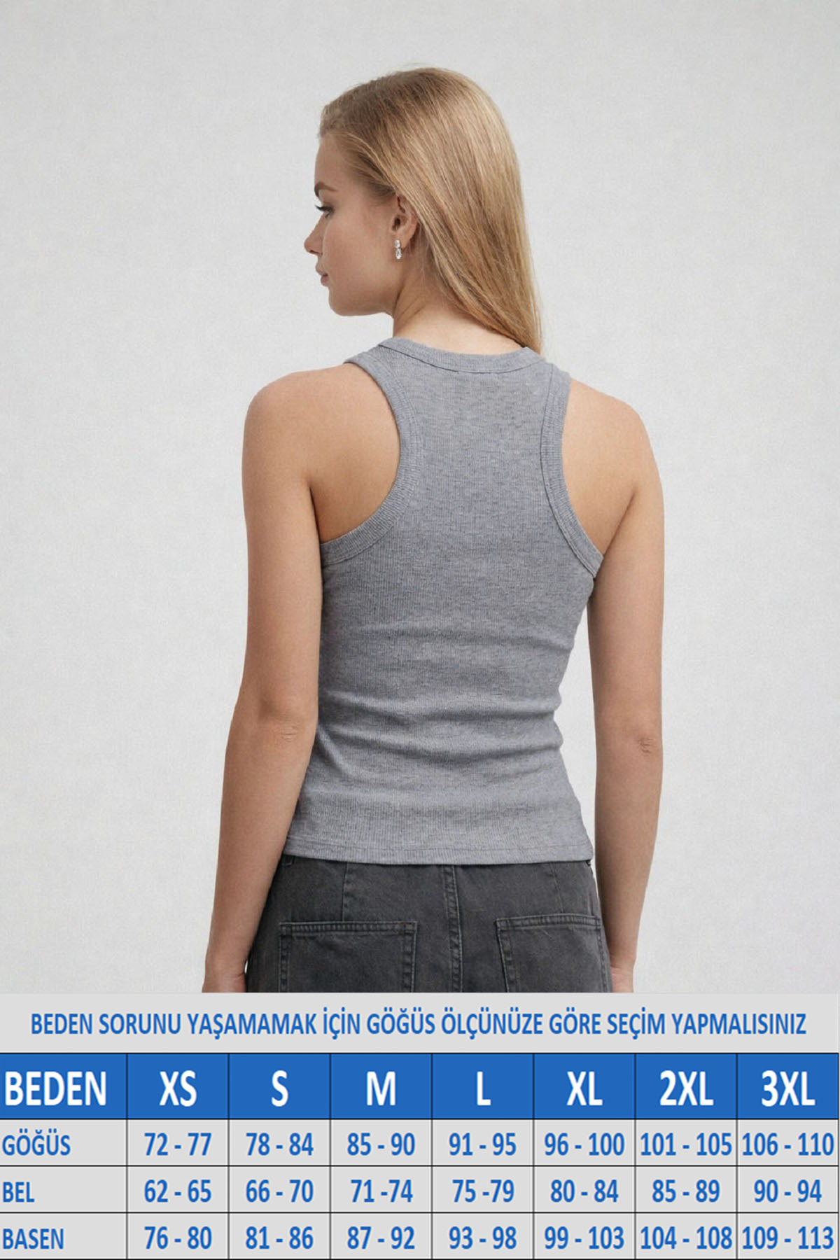MİO ESTİLO Kadın Halter Yaka Kaşkorse Fitilli Beyaz Atlet, Novelle görsel 2