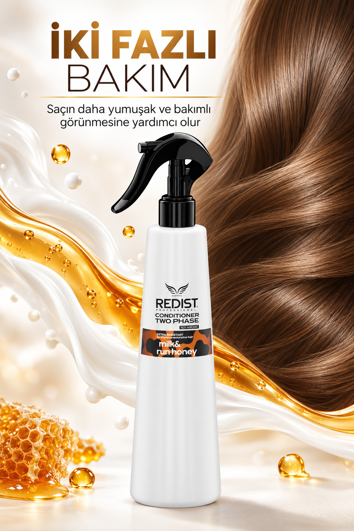Saç Sütü 400 ml Milk & Honey – Nemlendirici Ve Parlaklık Veren Saç Bakımı — 525 — تصویر 3 از 9