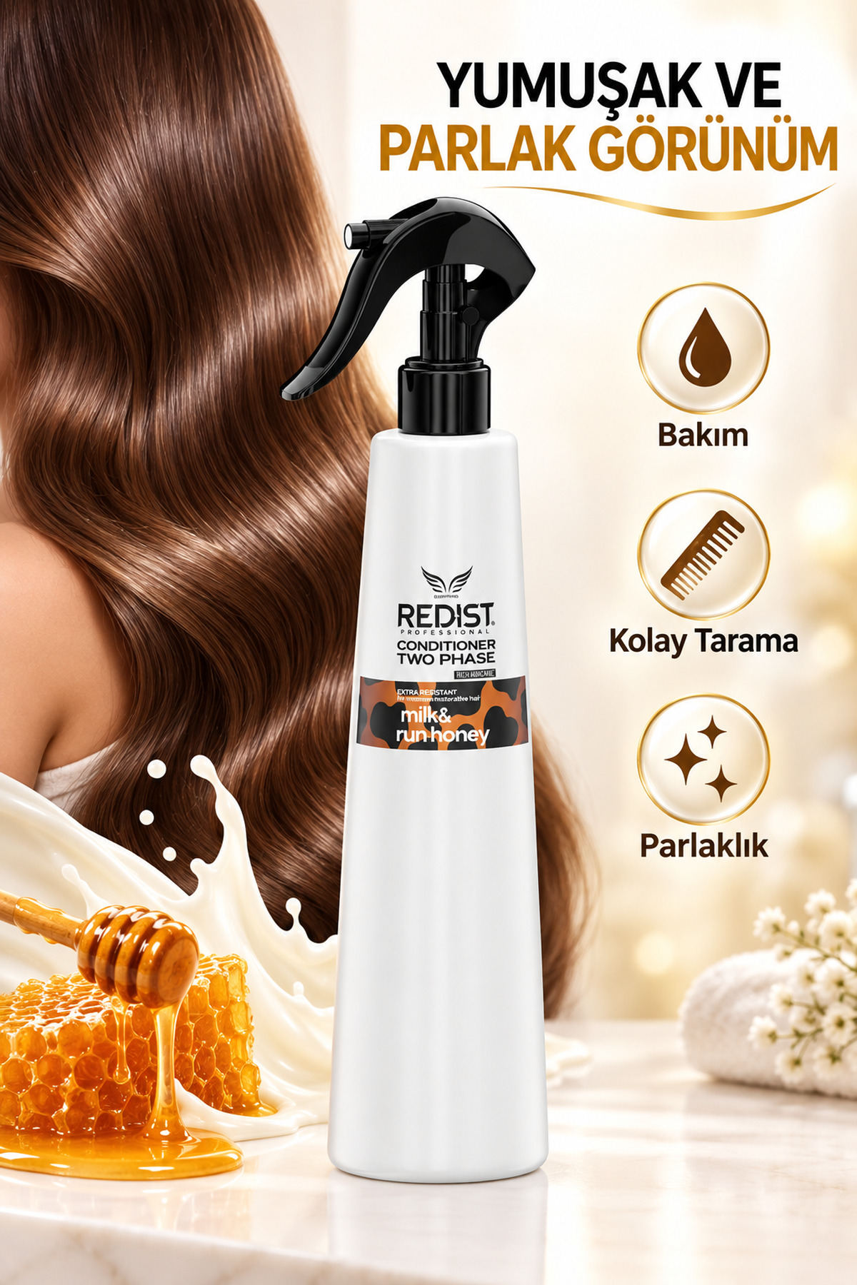 Saç Sütü 400 ml Milk & Honey – Nemlendirici Ve Parlaklık Veren Saç Bakımı — 525 — تصویر 5 از 9