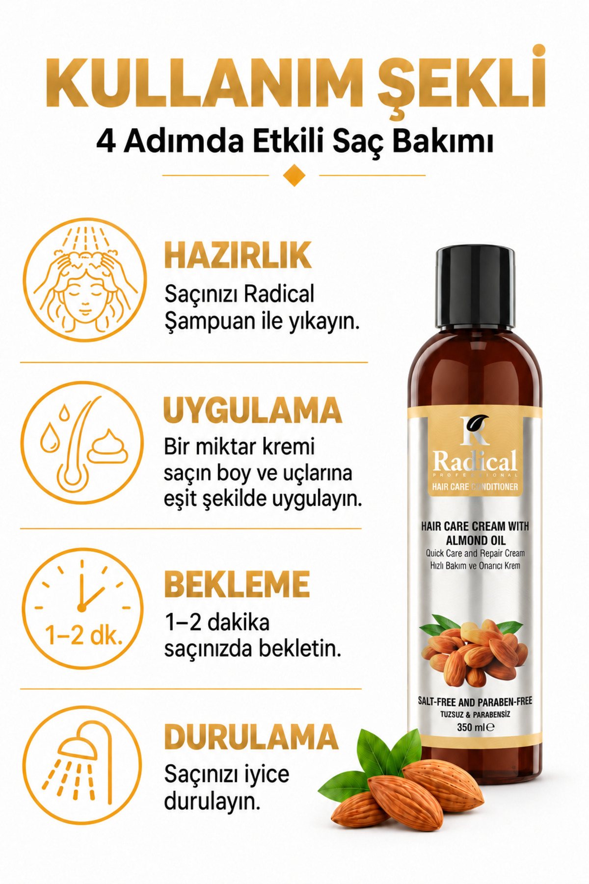 Badem Yağlı Saç Bakim Kremi 350 ML — 0001sackrem-badem350 — تصویر 3 از 4