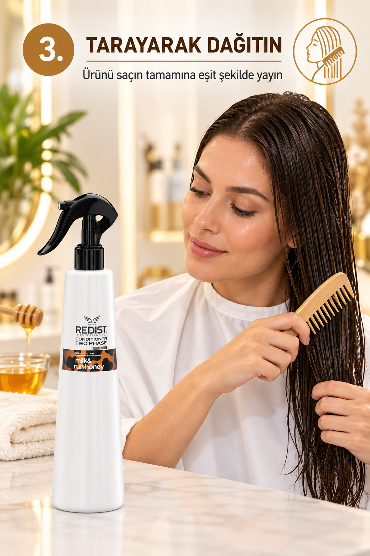 Saç Sütü 400 ml Milk & Honey – Nemlendirici Ve Parlaklık Veren Saç Bakımı — 525 — تصویر 8 از 9