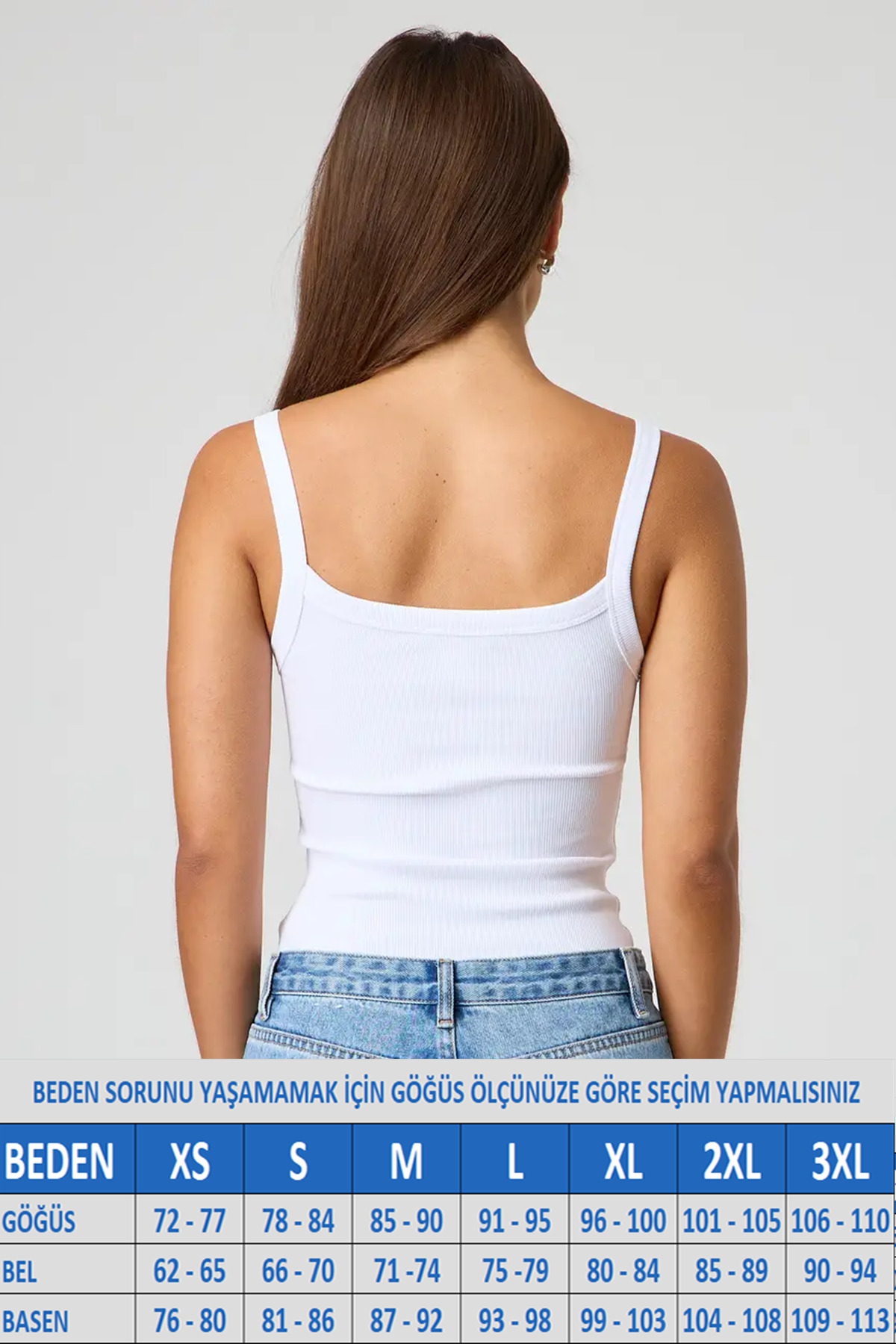 MİO ESTİLO Kadın İnce Askılı Kaşkorse Fitilli Beyaz Atlet, Novelle görsel 2