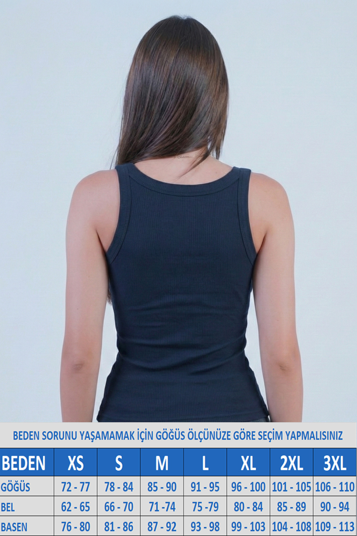 MİO ESTİLO Kadın Kalın Askılı Kaşkorse Fitilli Lacivert Atlet, Novelle görsel 2