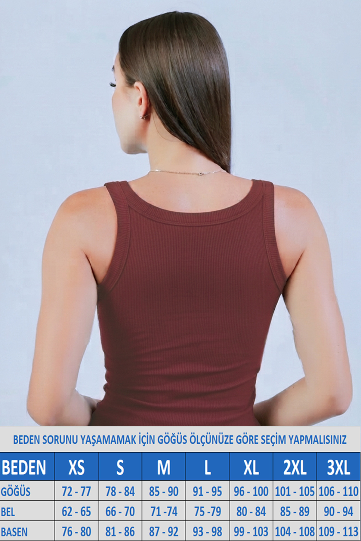 MİO ESTİLO Kadın Kalın Askılı Kaşkorse Fitilli Bordo Atlet, Novelle görsel 2