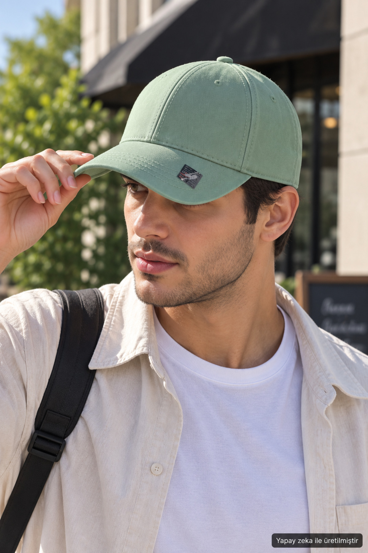 ZERAMİNE Mint Yeşil Düz Baseball Şapka Arkası Cırtlı Ayarlanabilir Unisex Kep, Günlük Spor Basic Model Şapka görsel 2