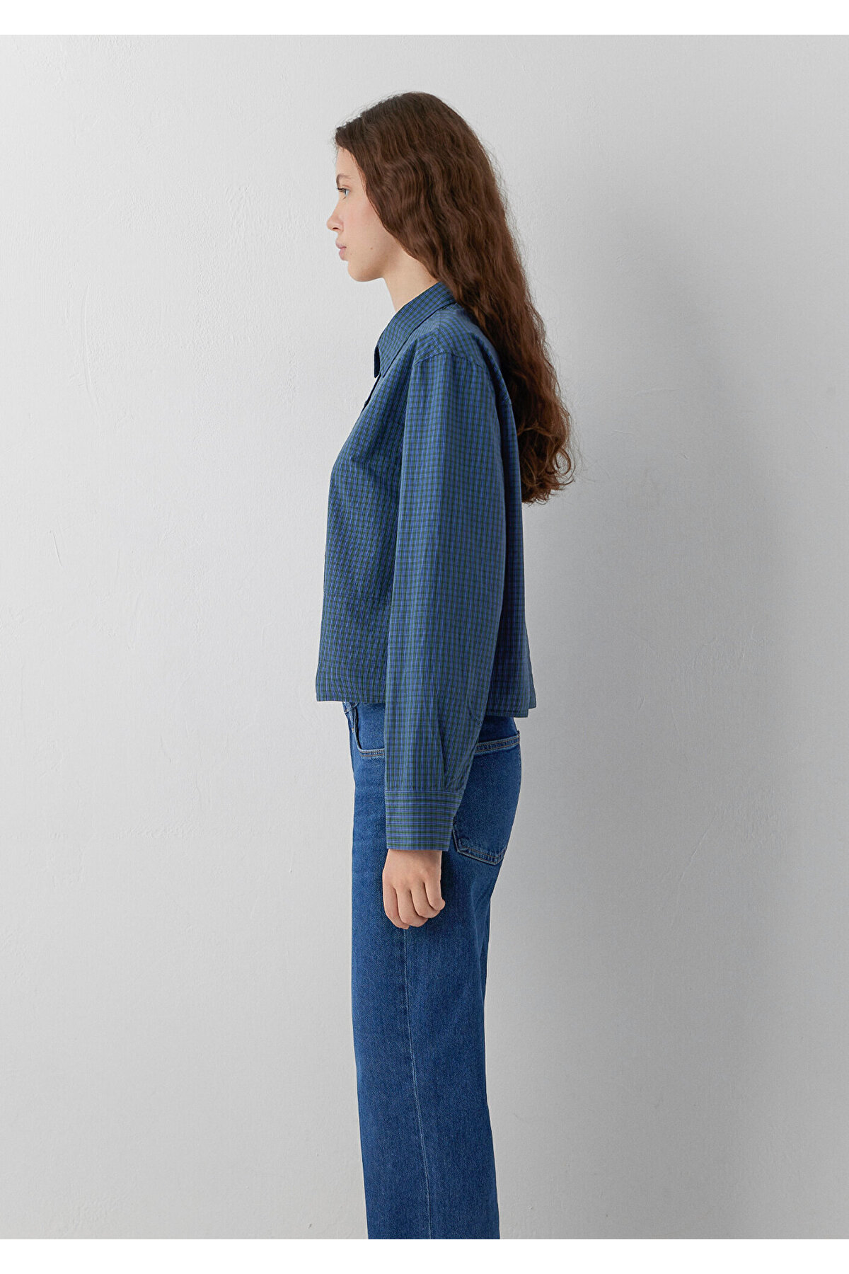 Kareli Gömlek Loose Fit / Bol Rahat Kesim 1211401-A6878 — خاکی — تصویر 4 از 7