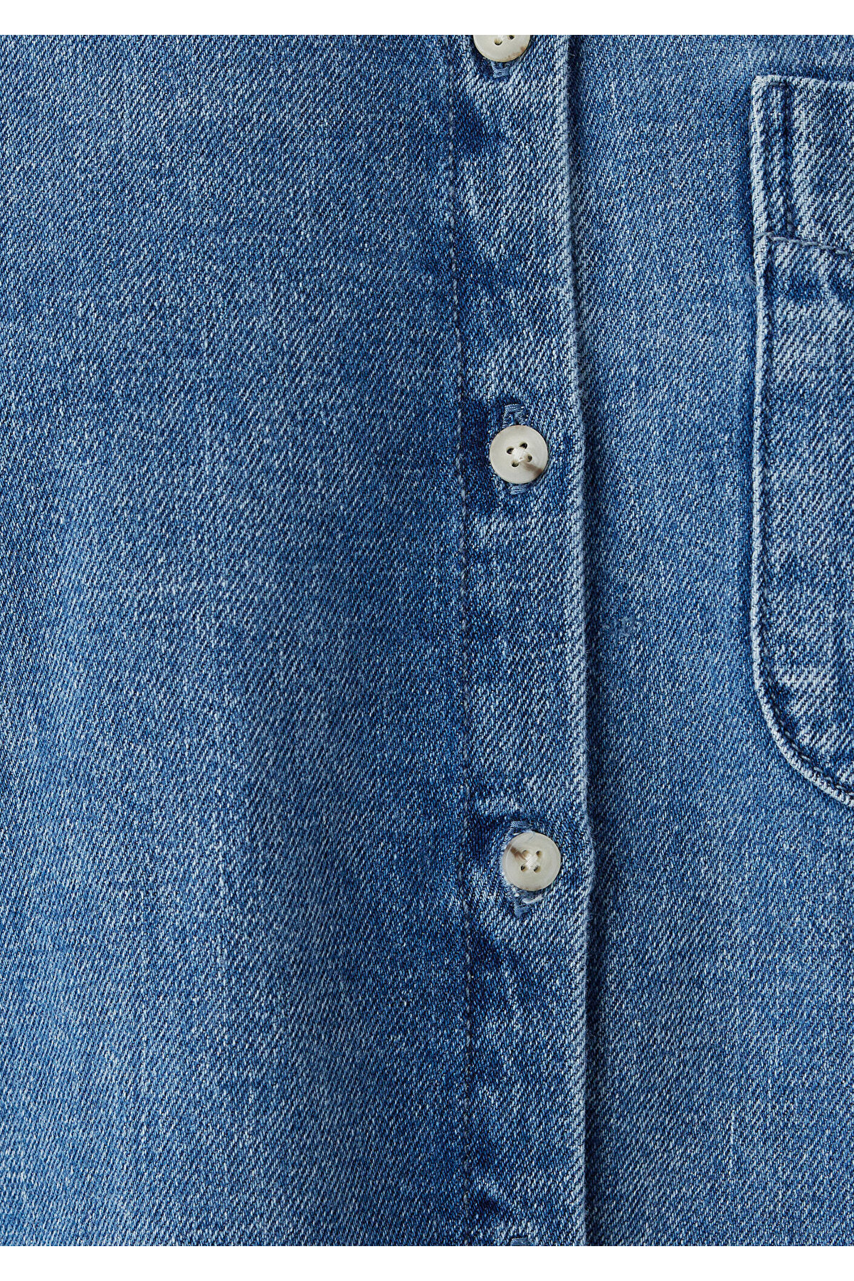 Nory Edition Keten Karışımlı Indigo Mavisi Gömlek Fitted / Vücuda Oturan Kesim 1221140-A4229 — آبی — تصویر 8 از 8