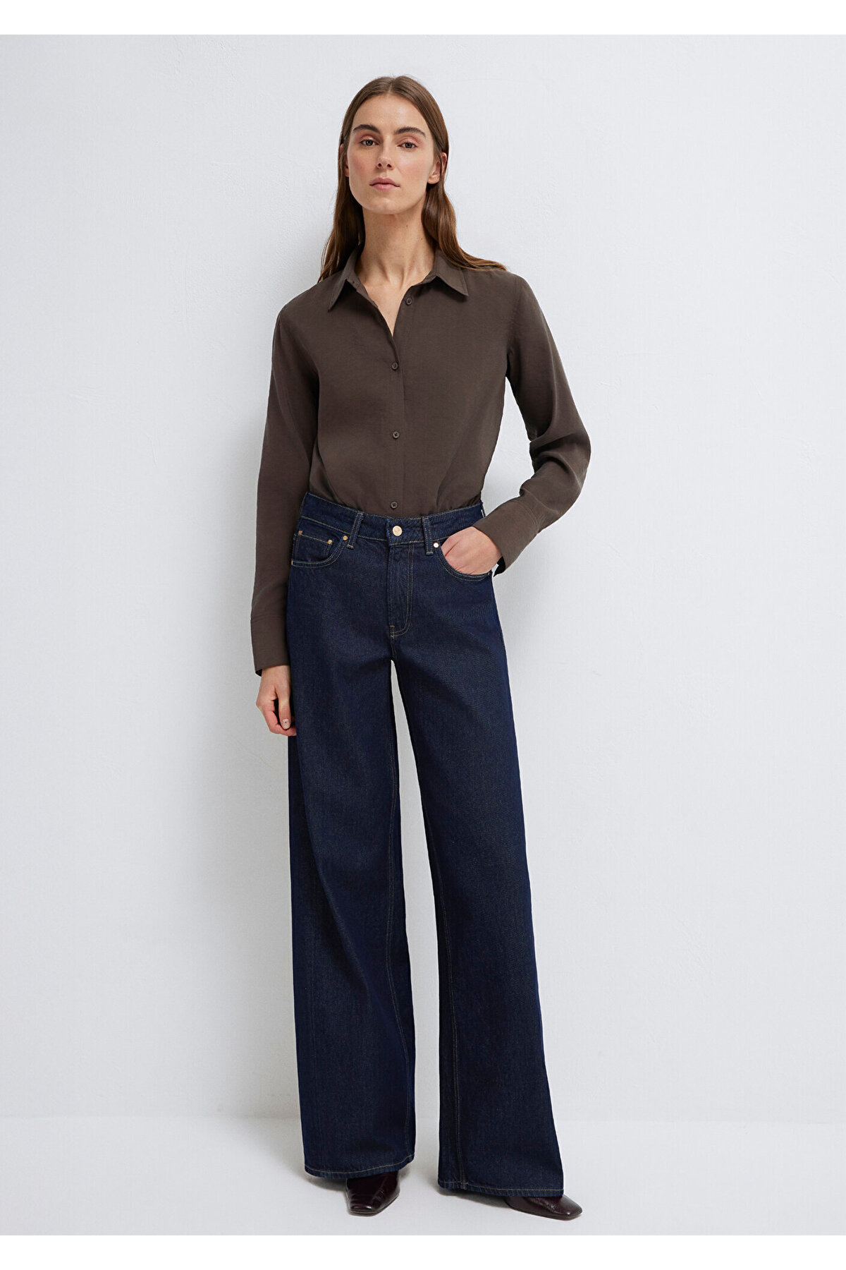 Kahverengi (TENCEL™) Liyosel Karışımlı Gömlek Regular Fit / Normal Kesim 1211374-70238 — قهوه‌ای — تصویر 2 از 8