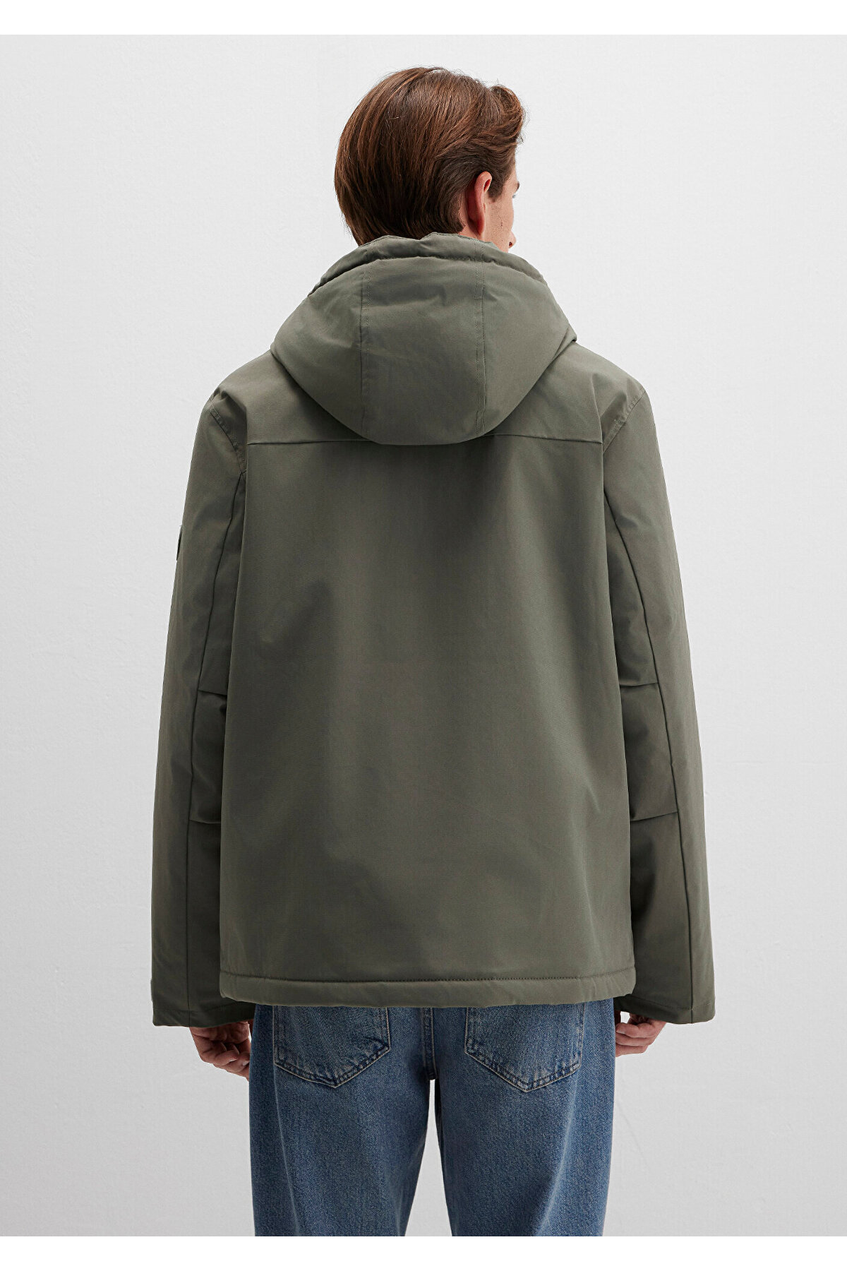 Mavi Kapüşonlu Yeşil Ceket Loose Fit / Bol Rahat Kesim 0110468