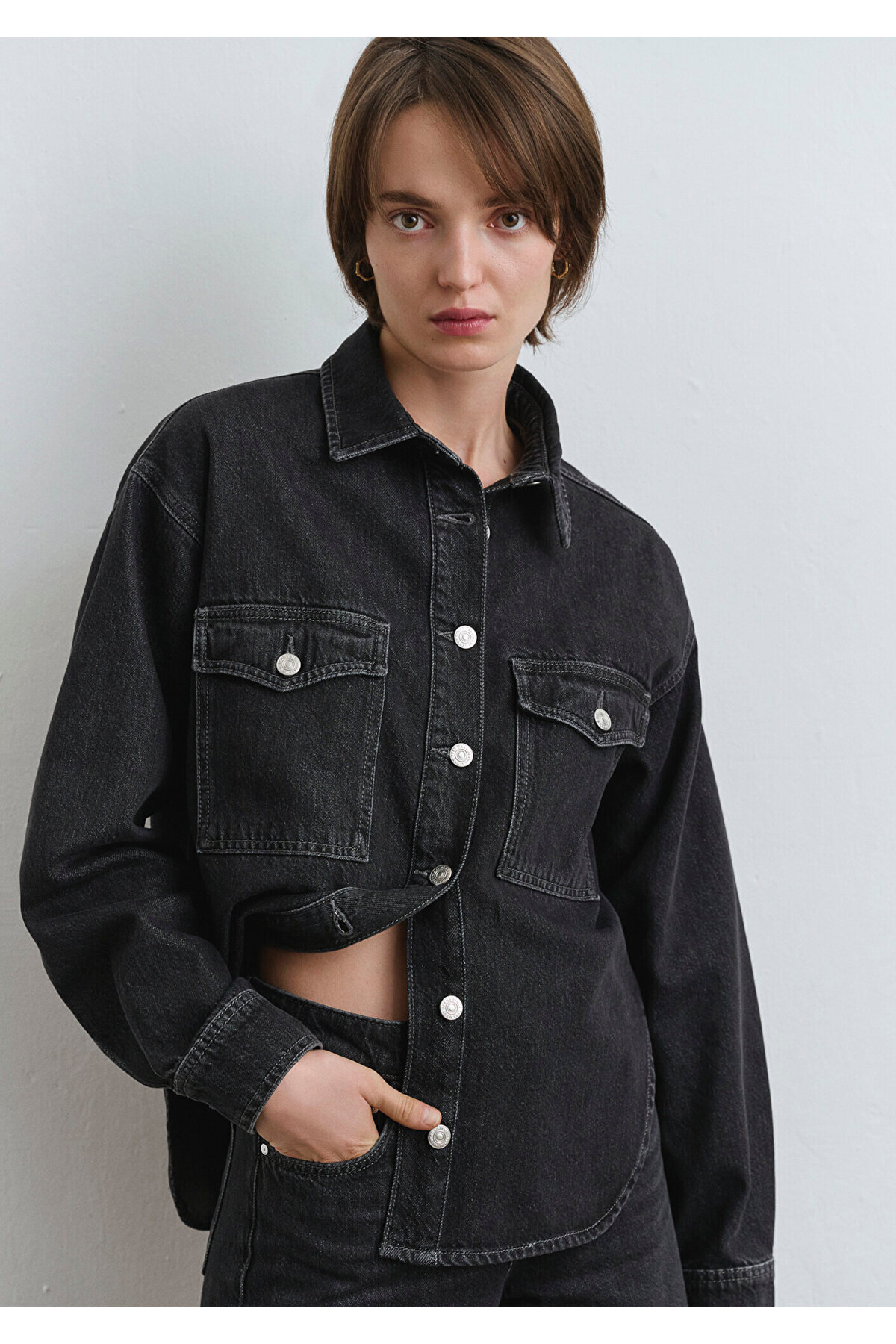 Mavi Bekka Classic Denim Antrasit Jean Gömlek Boyfriend 1211000-89238 — خاکستری
