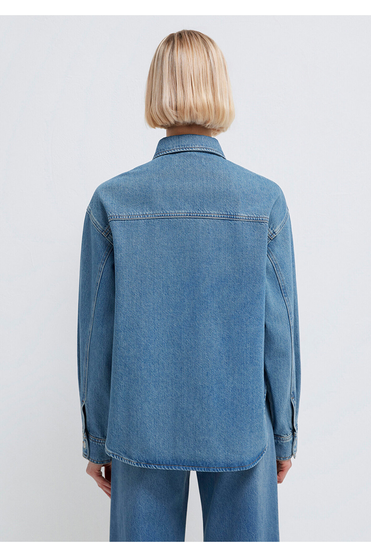 Bekka Classic Denim Indigo Mavisi Jean Gömlek Boyfriend 1211000-89250 — آبی — تصویر 6 از 8
