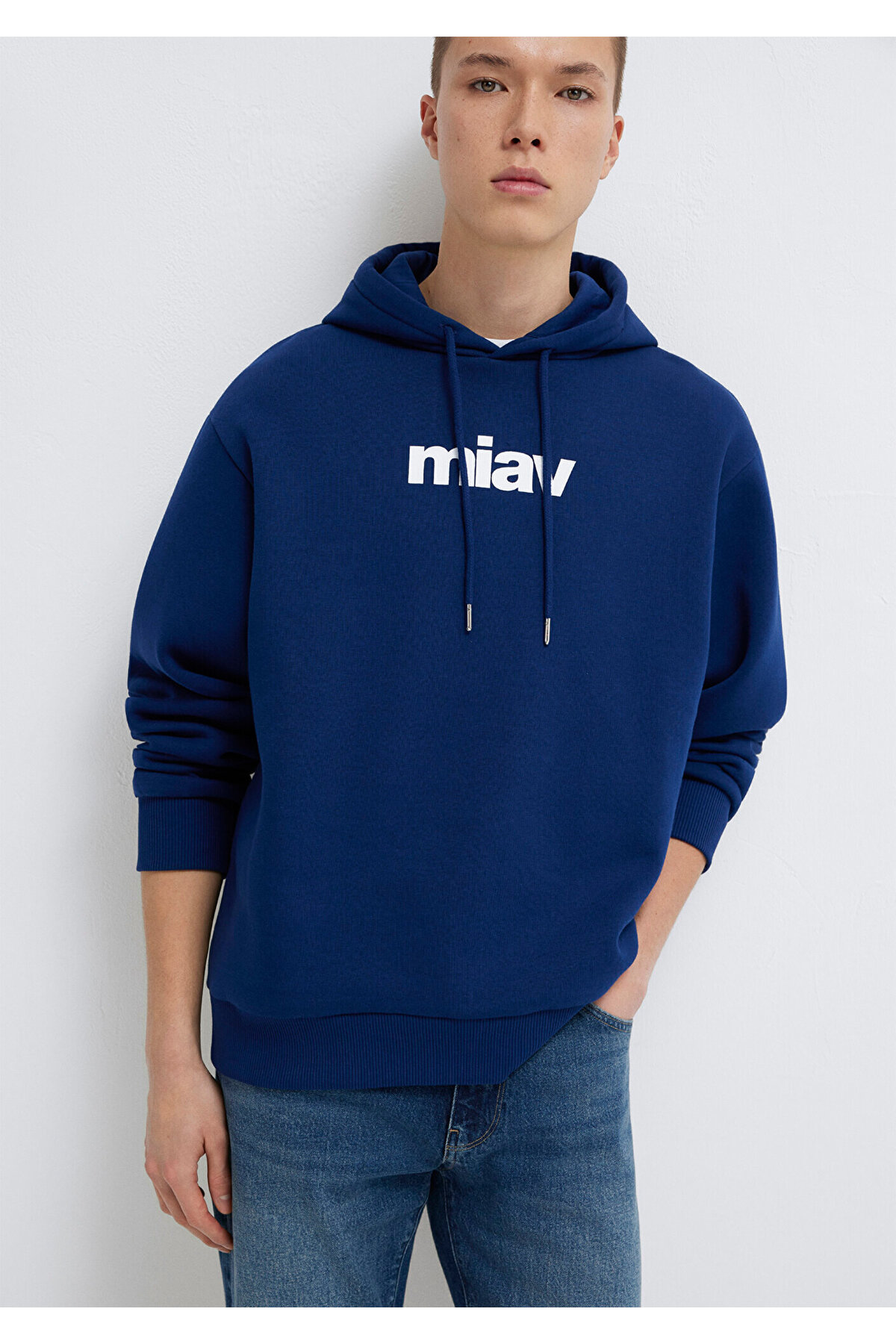 Mavi Miav Baskılı Kapüşonlu Sweatshirt 0S10001-70722 görsel 2