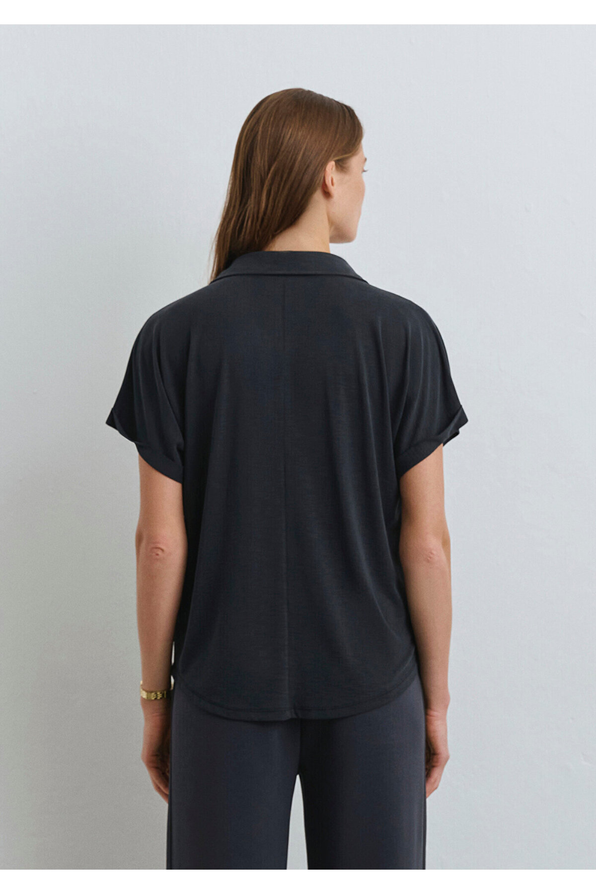 Soft-Premium Antrasit (TENCEL™) Modal Karışımlı Gömlek Regular Fit / Normal Kesim 168081-900 — خاکستری — تصویر 4 از 6