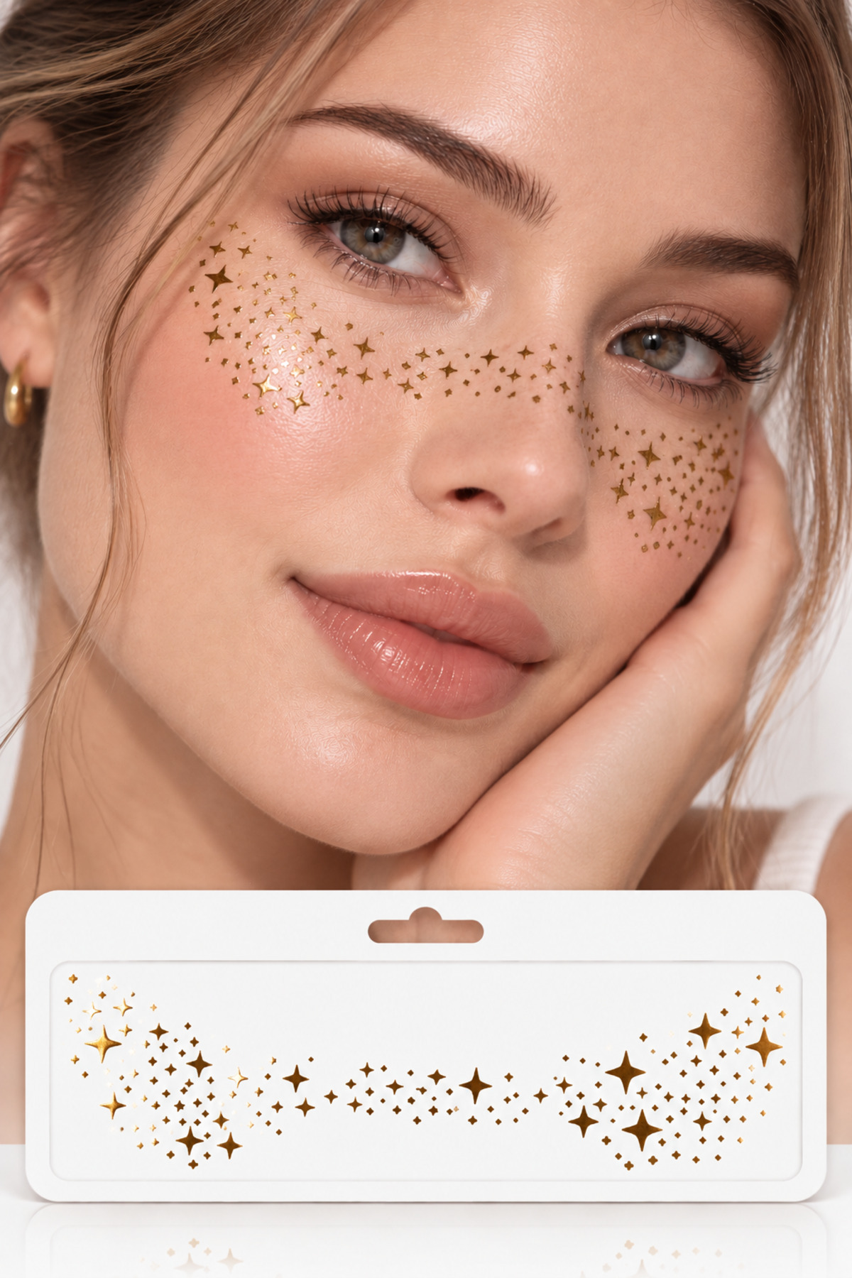 برچسب اکلیلی تتو موقت سال نو مخصوص مهمانی و جشن کک و مک — طلایی Sblon-RS459-1 — تصویر 3 از 4