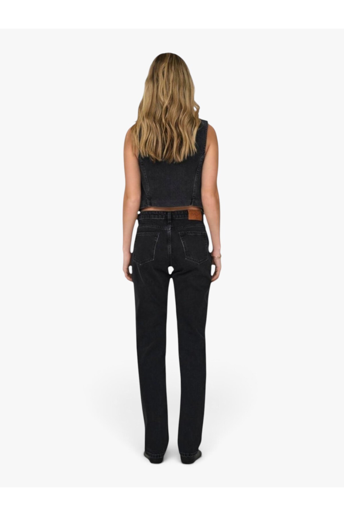 ONLY ONLJACI MW STRAIGHT BL DNM CRO Kadın Siyah Jean - 15301779 görsel 6