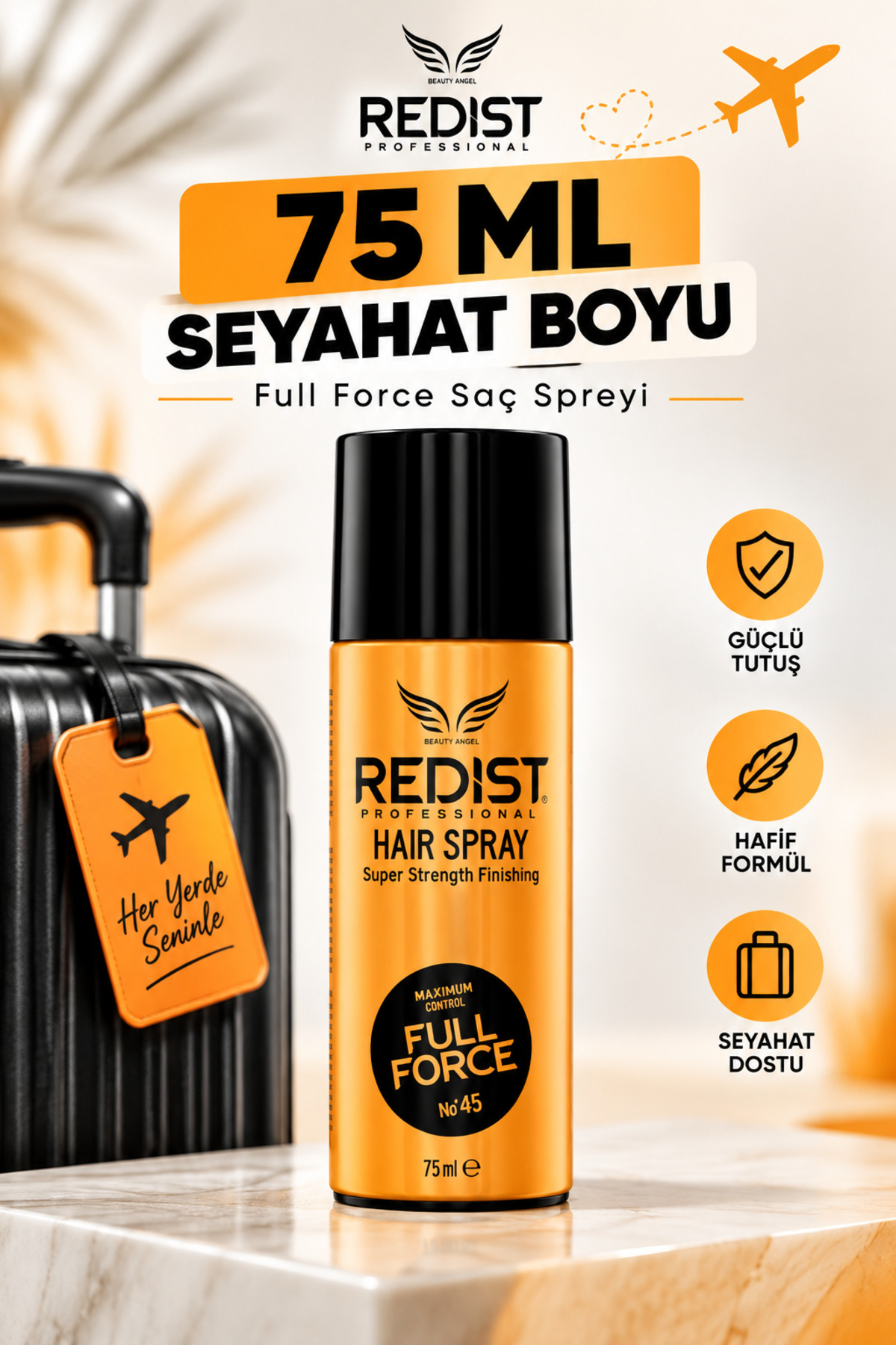 Redist Full Force Saç Spreyi 75 ml | Extra Sert Tutuş ve Seyahat Boy — 8697926026294