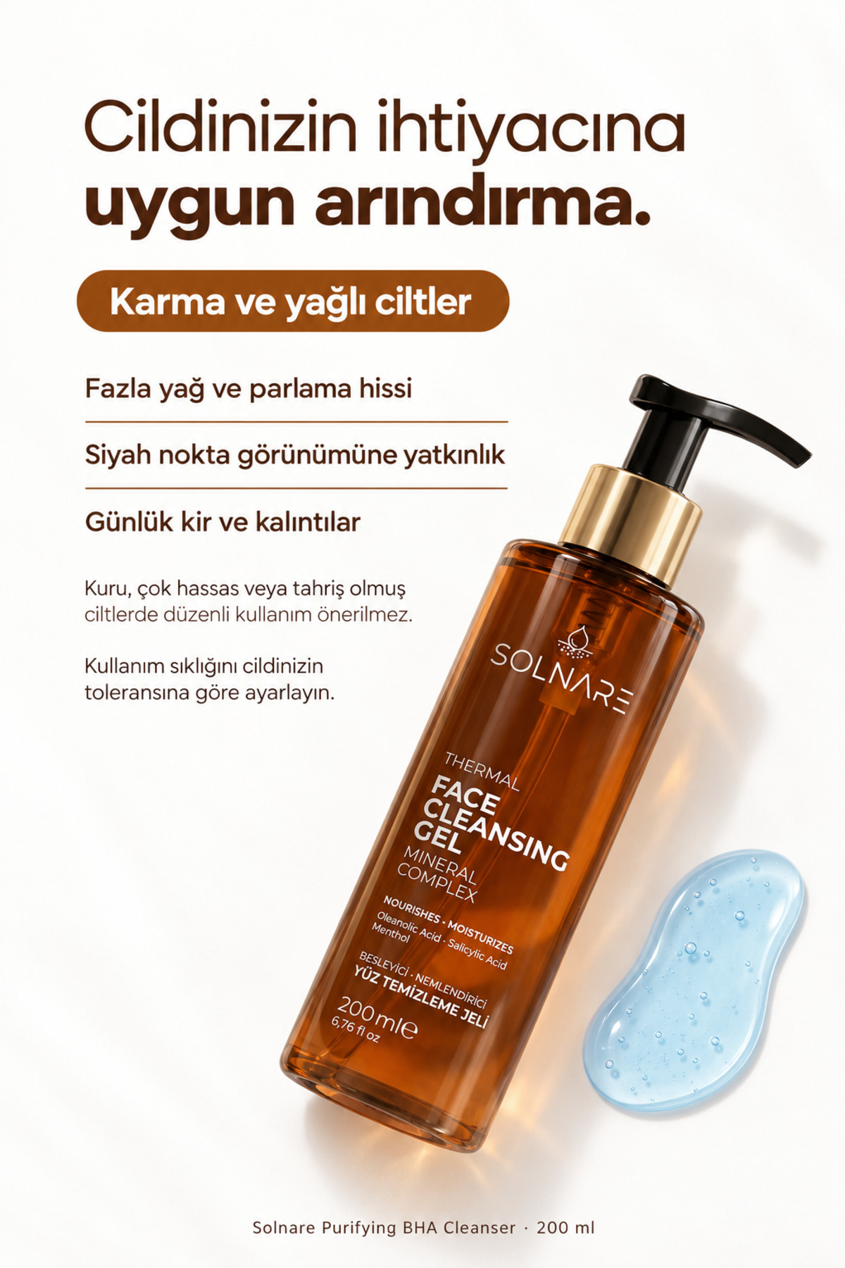 Salisilik Asit BHA Arındırıcı ve Gözenek Sıkılaştırıcı Yüz Temizleme Jeli | Dengeleyici Temizlik — SLN010094 — تصویر 7 از 8