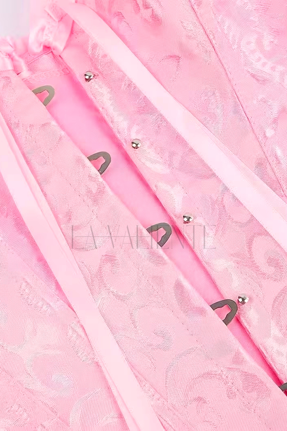 LA VALİENTE Aurelia Pembe Kadın Çiçek Desenli Korse Büstiyer Floral Crop Top görsel 6