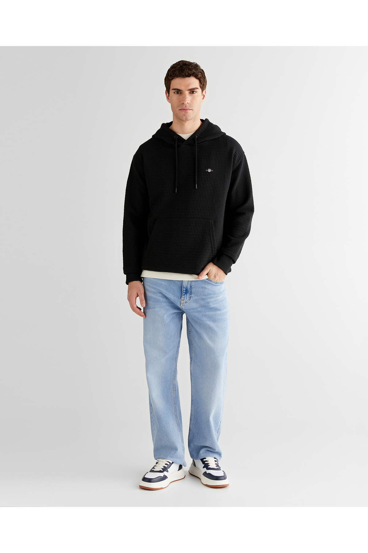 Gant Erkek Siyah Regular Fit Kapüşonlu Sweatshirt görsel 3