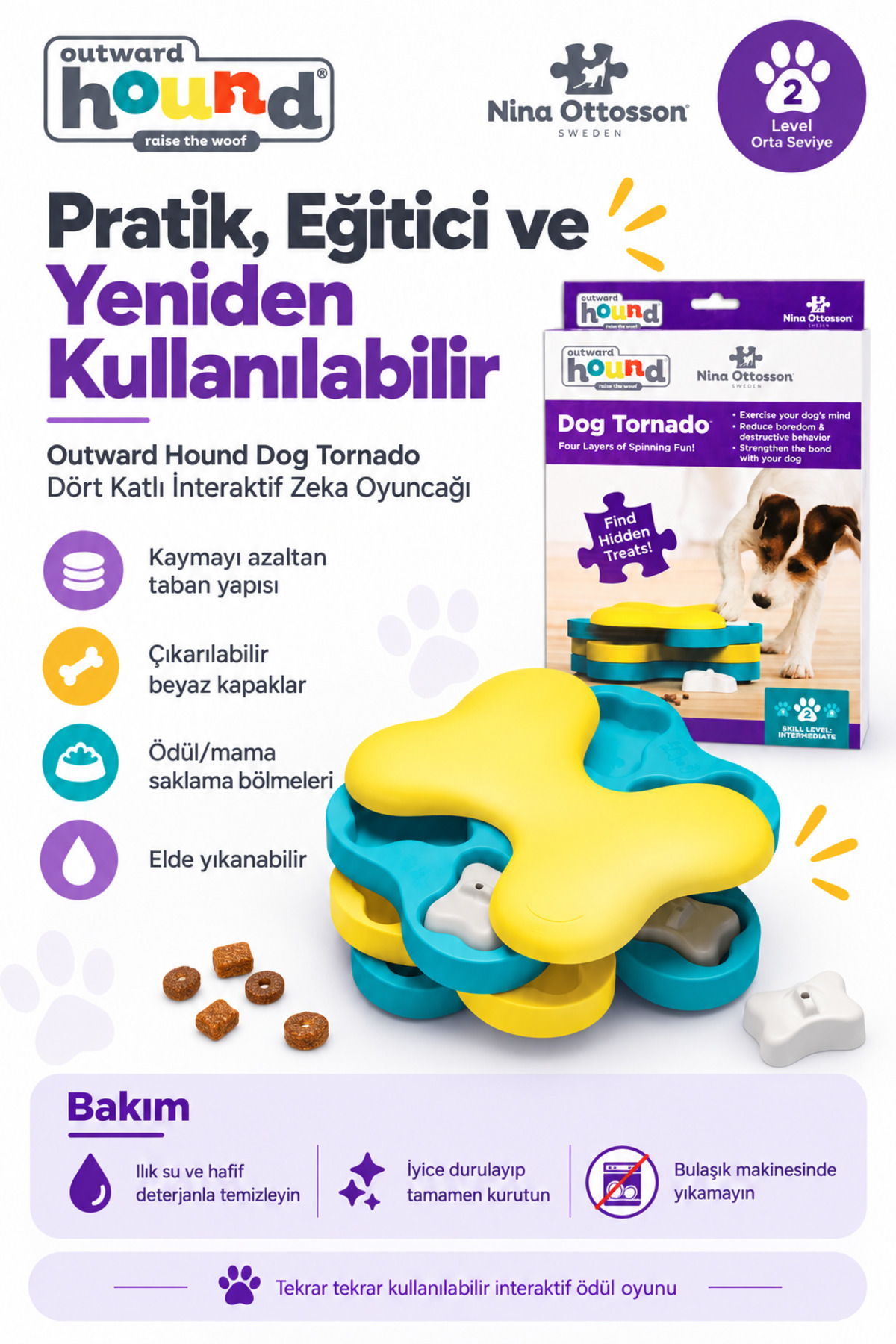 Genel Markalar Dog Tornado İnteractive Puzzle Köpek Zeka Oyuncağı