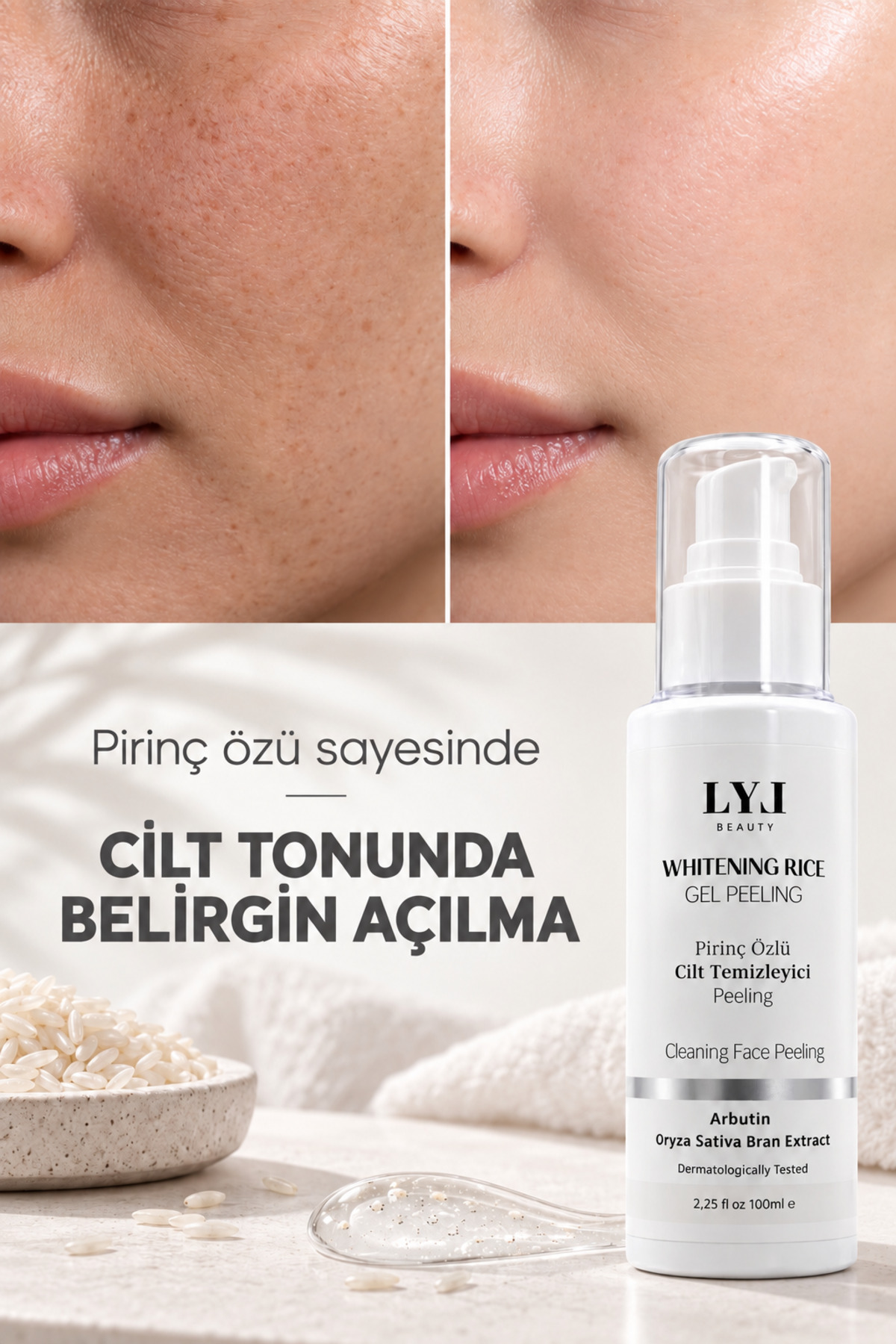 Pirinç Özlü Beyazlatıcı ve Ölü Hücrelerden Arındırıcı Yüz-Vücut Peeling Jel — PEELİNG — تصویر 6 از 7