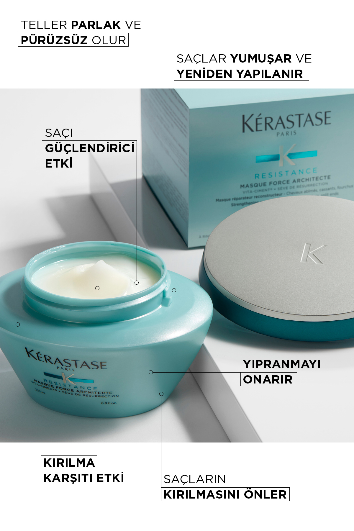 Resistance Masque Force Architecte Zayıf Ve Yıpranmış Saçlar Için Onarıcı Maske 200ml — 3474636397952 — تصویر 3 از 8