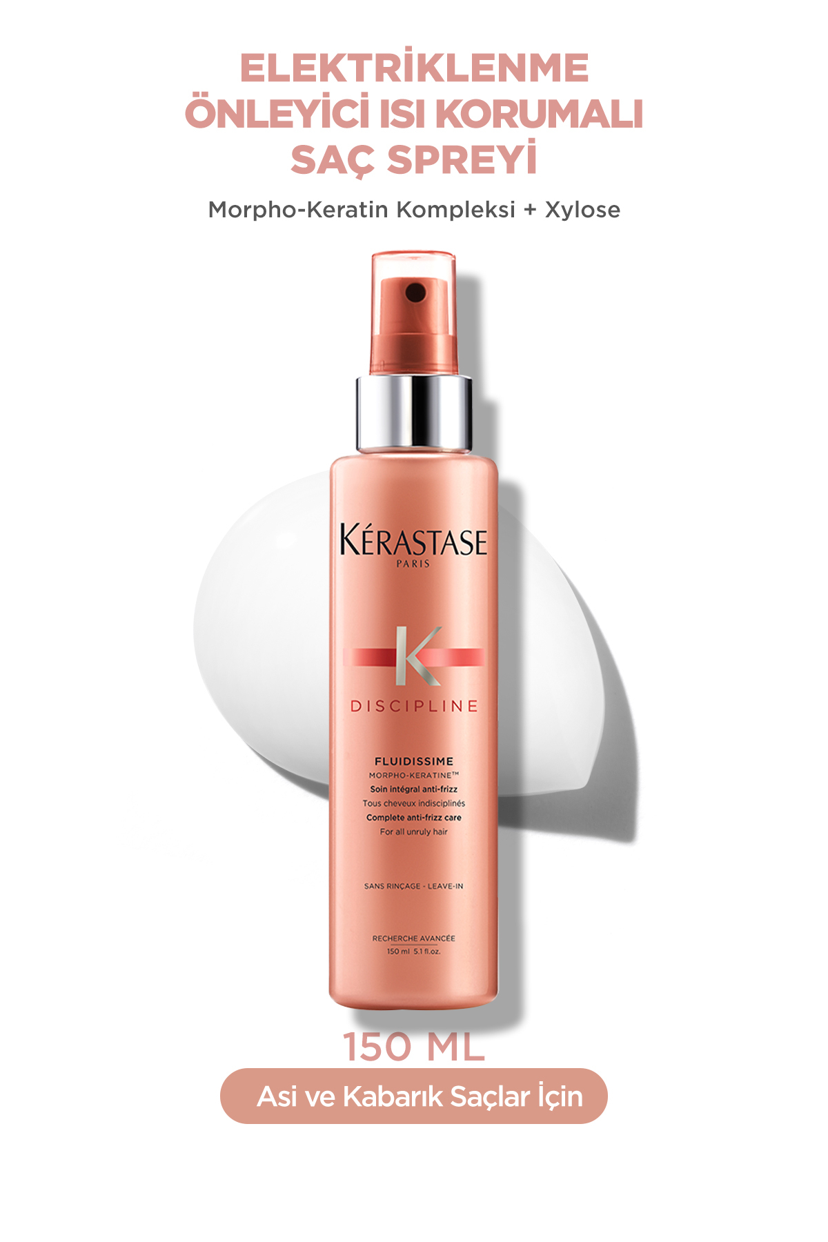 اسپری ضد الکتریسیته ساکن Discipline Spray Fluidissime Heat Protection 150 ml — 3474630655201 — تصویر 2 از 6