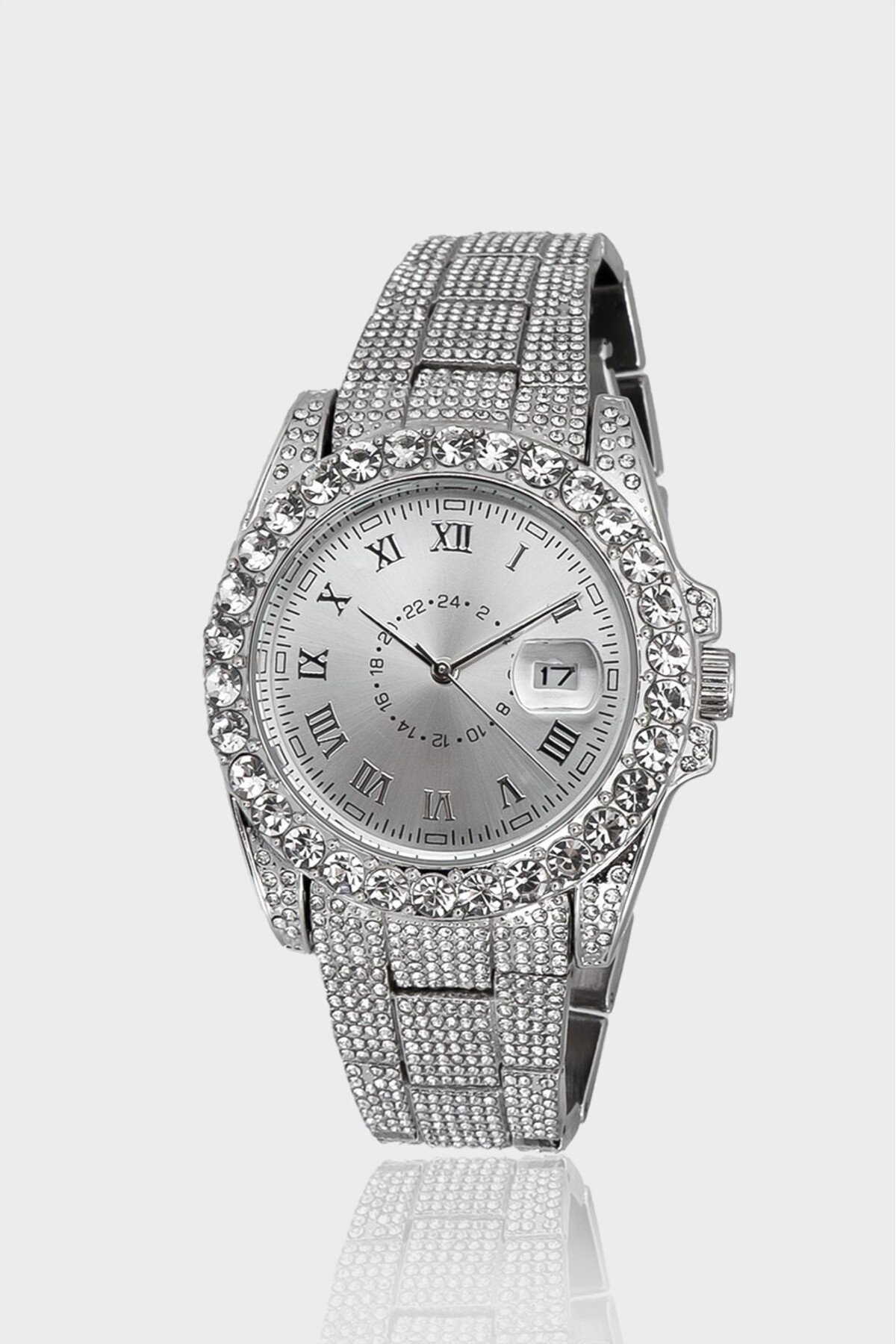 ÇENÇEN Unısex Yüksek Kalite Full Taşlı Patek Çelik Kordon Saat