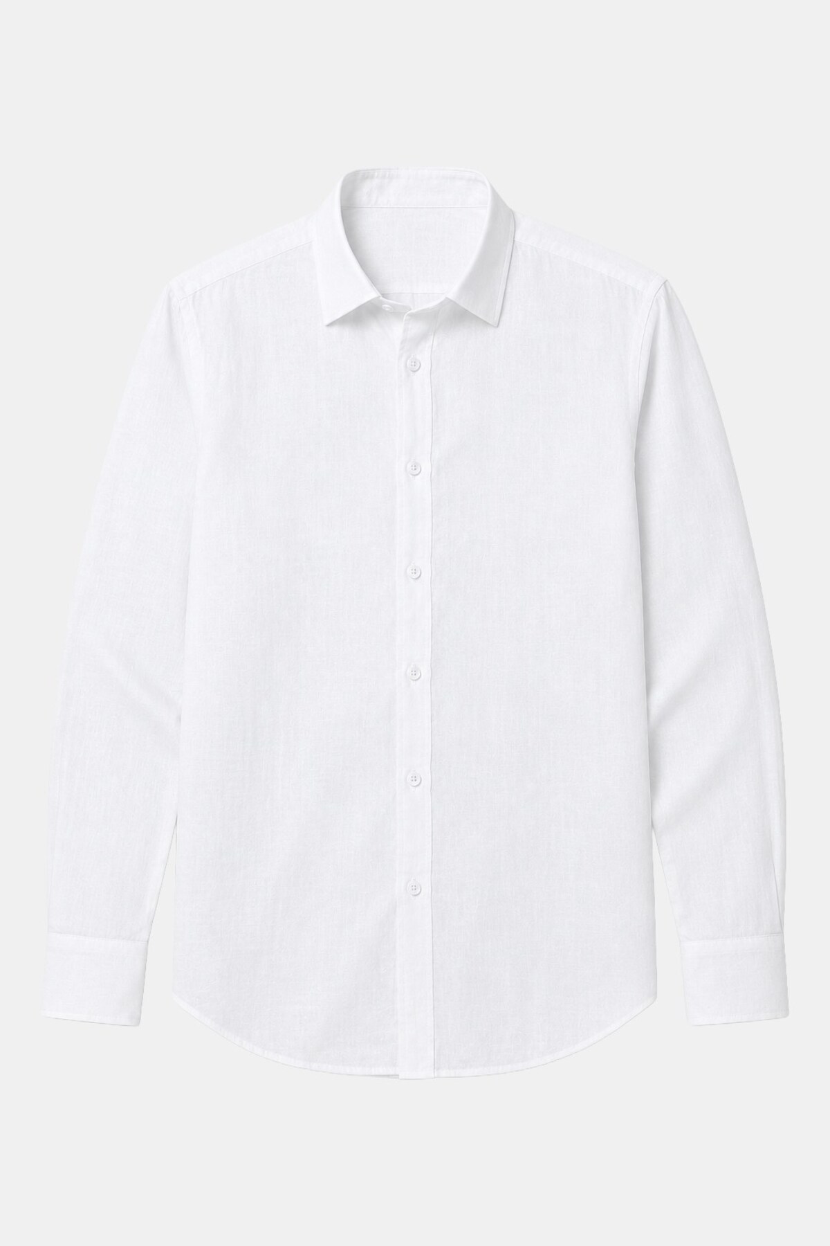 Sabri Özel Erkek Beyaz Normal Kesim Regular Fit %100 Pamuk Klasik Yaka Muslin Gömlek görsel 3