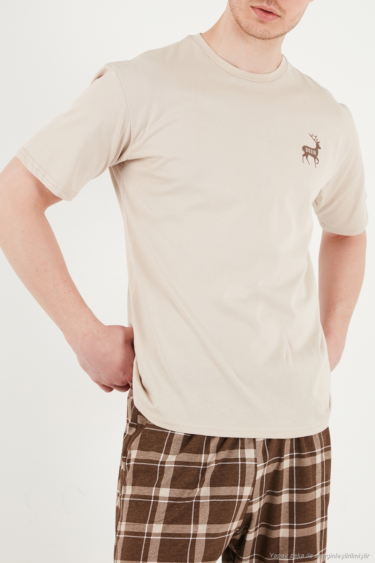 Buratti Kareli Pamuklu Regular Fit Şortlu Pijama Takımı Erkek PİJAMA TAKIMI 6572022 görsel 6