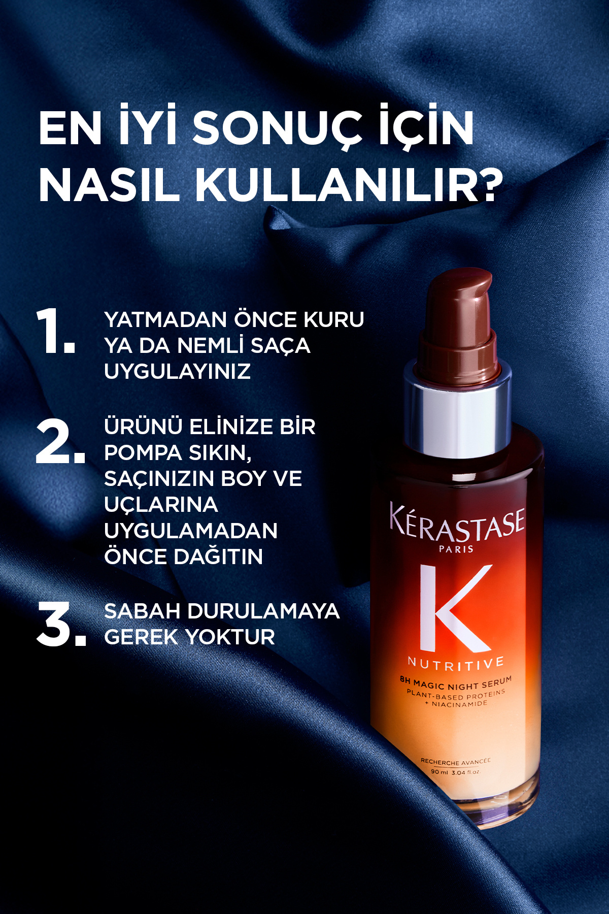 Nutritive Kuru Saçlar Için 8h Magic Night Yoğun Besleyici Gece Serumu 90 ml — E4040400 — تصویر 5 از 8