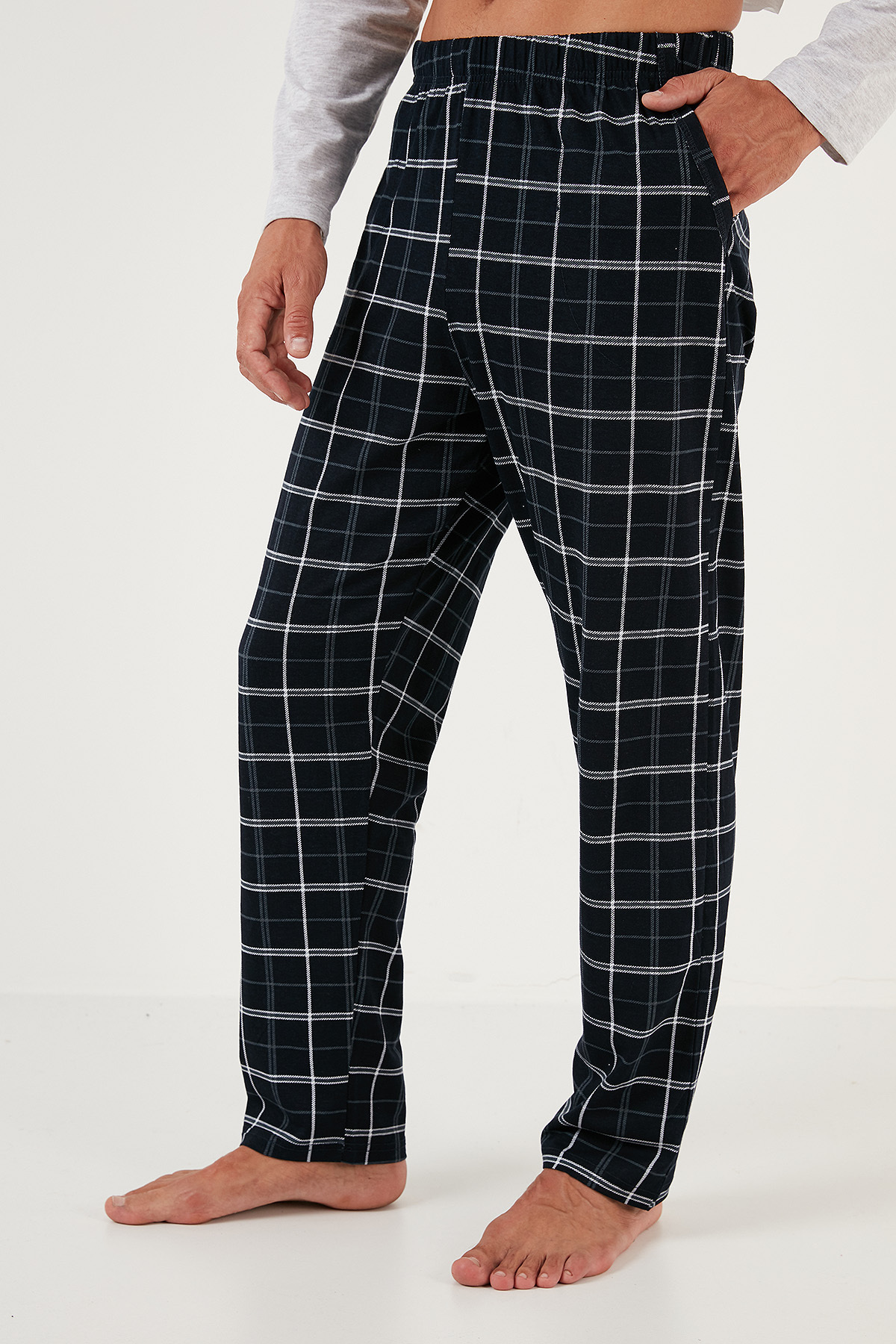 Buratti Ekoseli Cepli Beli Lastikli % 100 Pamuk Regular Fit Pijama Takımı Erkek PİJAMA TAKIMI 657200 görsel 4